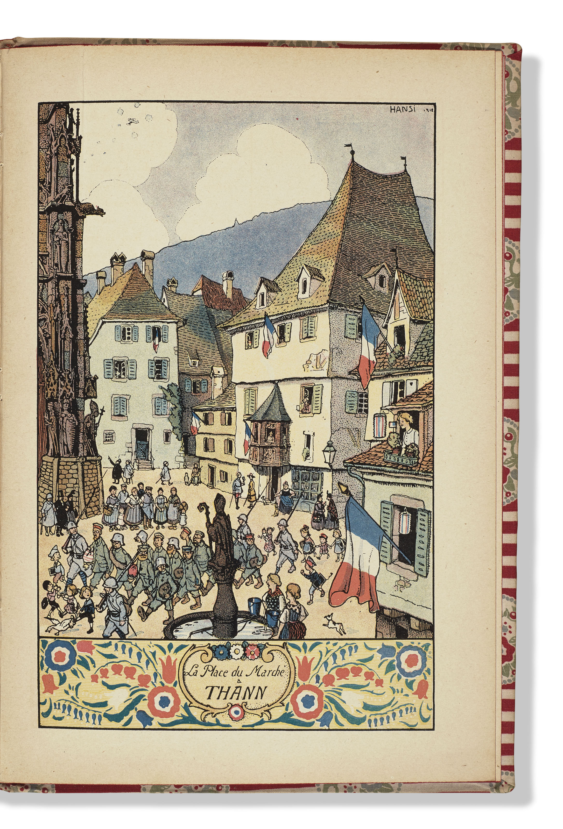 フランスアンティークHansiアンシ画Le Paradis Tricolore HANSI (Jean-Jacques Waltz, dit…). Le Paradis tricolore par l'Oncle