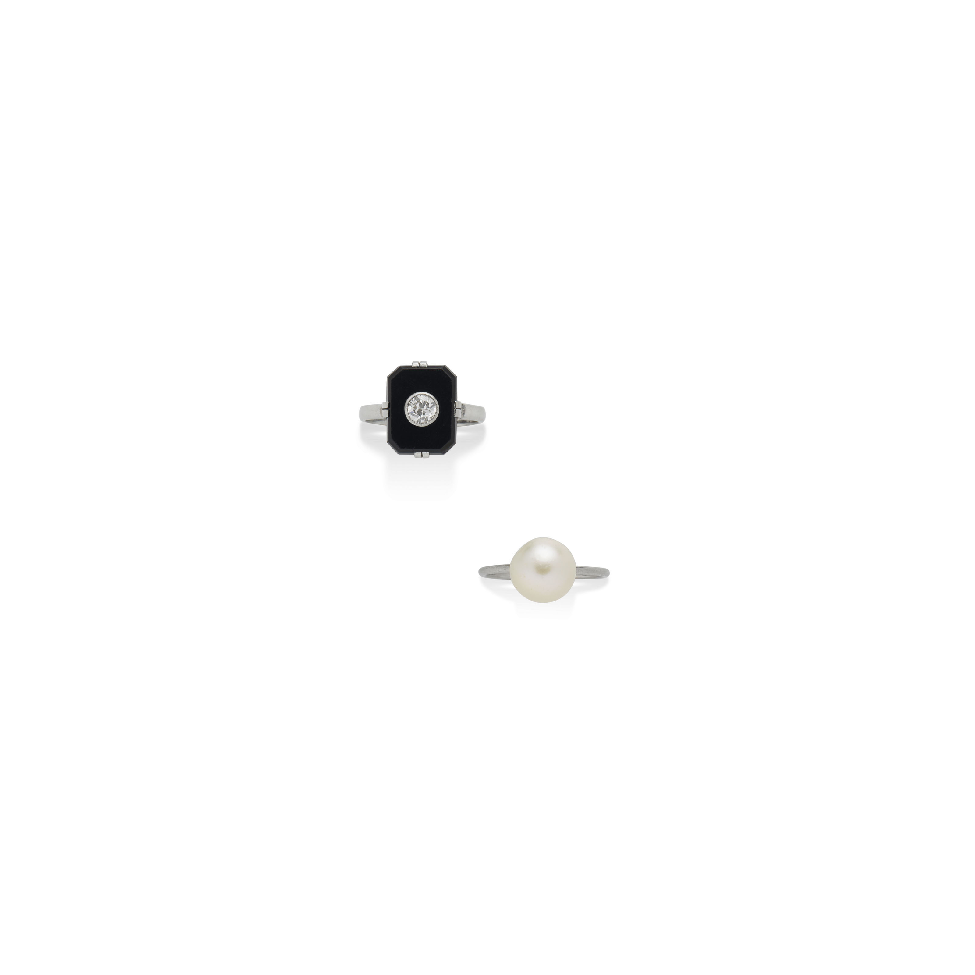 Bague Perle Fine Et Bague Onyx Et Diamant Ring Diamond Christie S