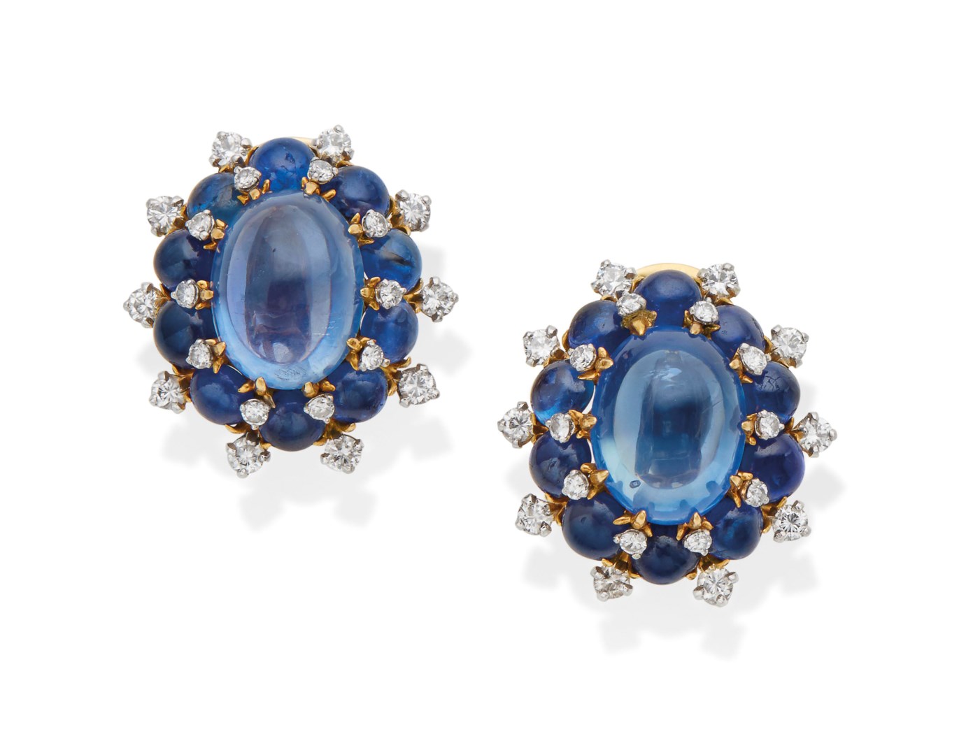 Boucles D'oreilles Or Blanc 18 Carats Saphirs Et Diamants – Modèle Exclusive Sapphire – Gioielleria Corvino