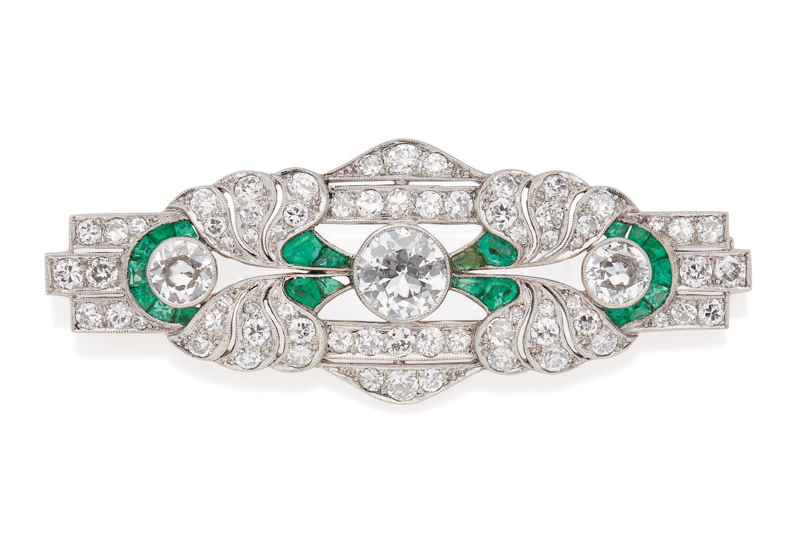 BROCHE MERAUDES ET DIAMANTS
