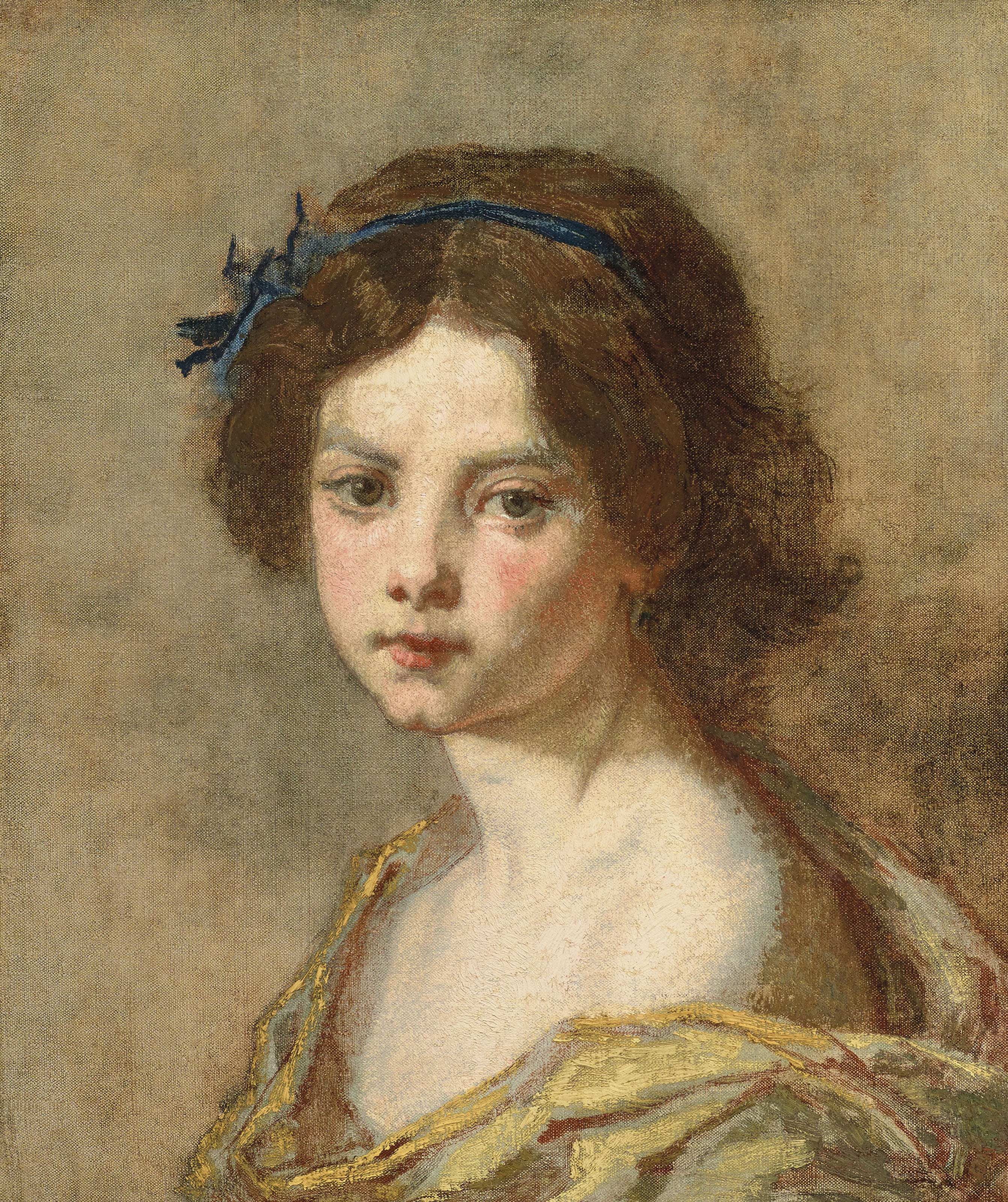 THOMAS COUTURE (SENLIS 1815 - 1879 VILLIERS-LE-BEL) , Portrait de jeune