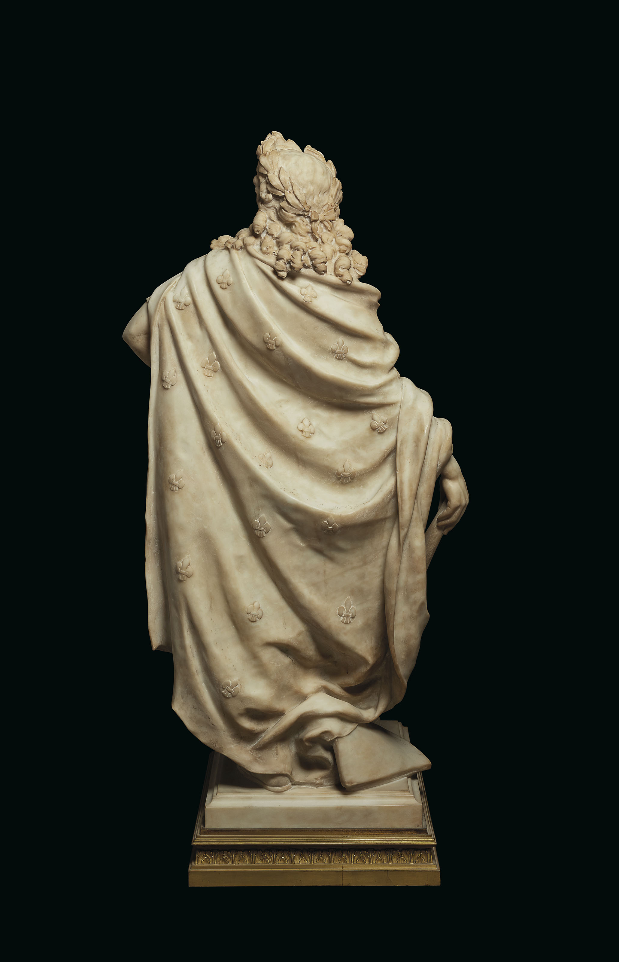 FIGURE EN MARBRE REPRESENTANT LOUIS  XIV  ROI DE  FRANCE ET 