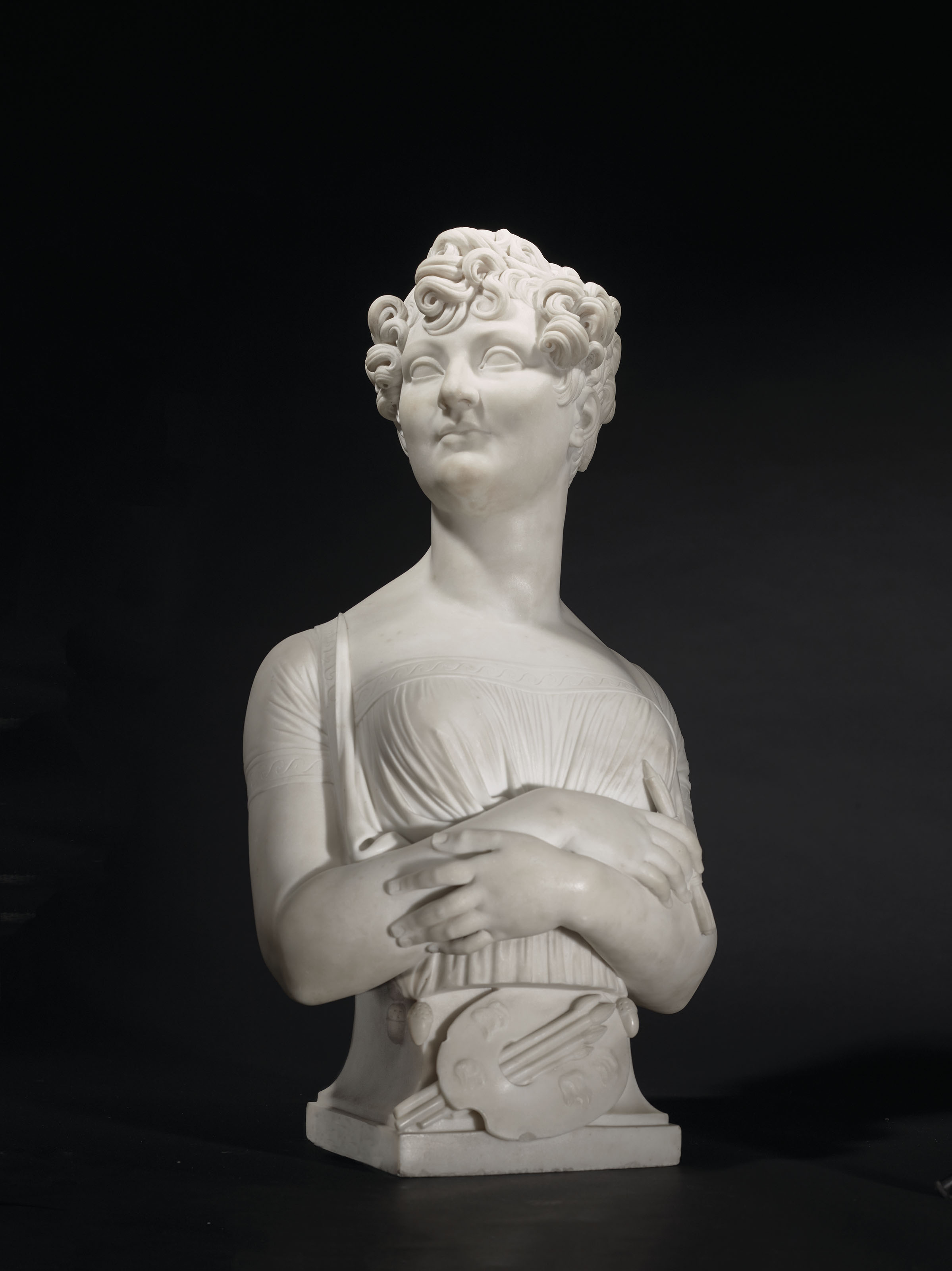 buste en marbre representant le portrait d une femme artiste presume madame constance marie charpentier 1767