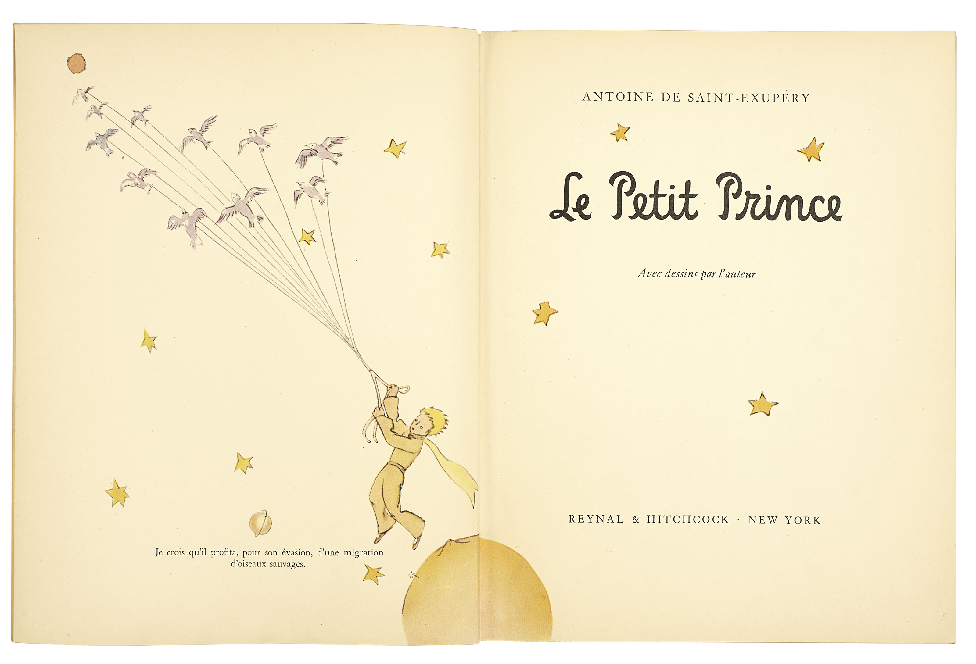 SAINT-EXUPERY, Antoine de (1900-1944). Le Petit Prince. New-York