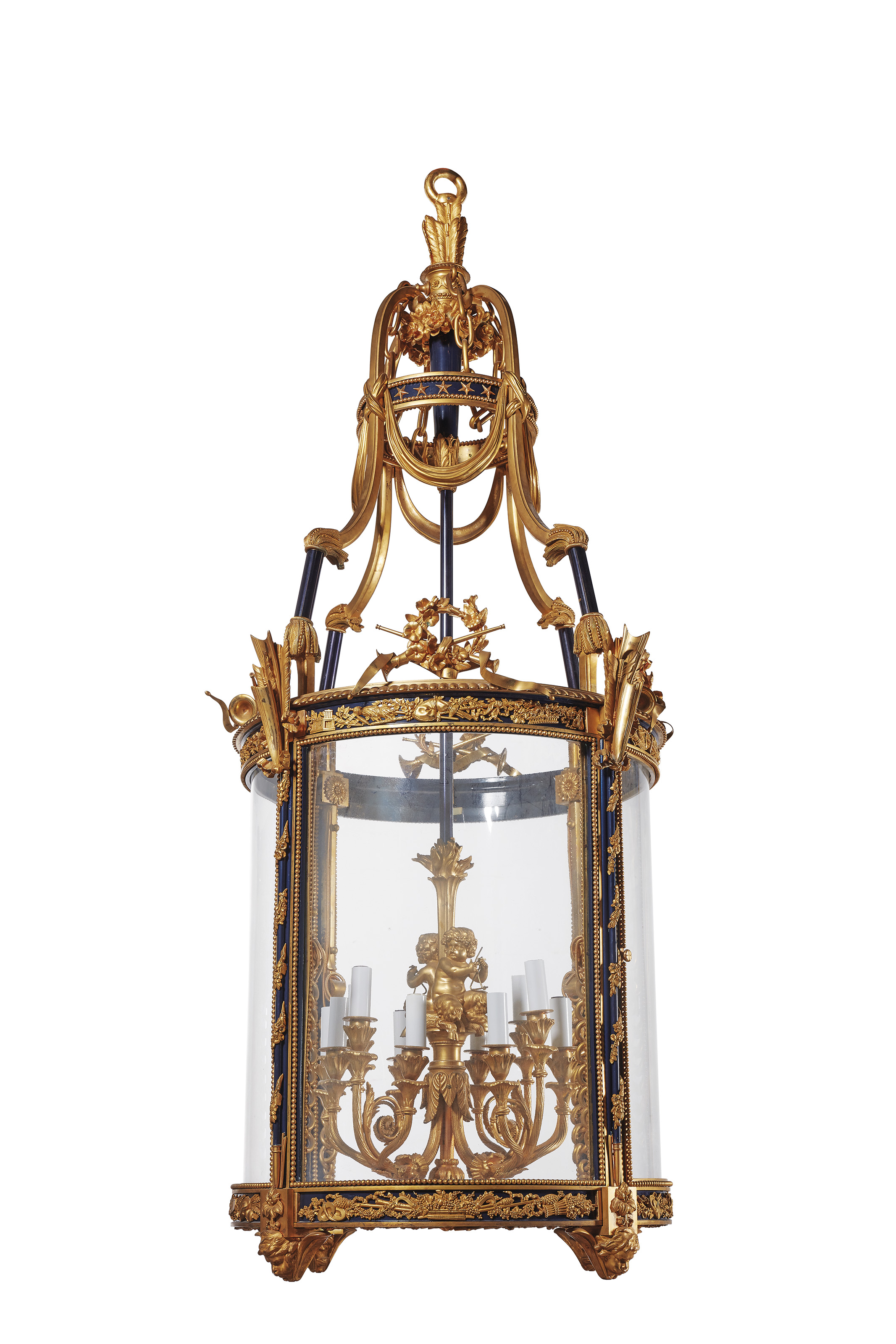 LANTERNE DE HALL MONUMENTALE DE STYLE LOUIS XVI SECONDE MOITIE DU XXE 