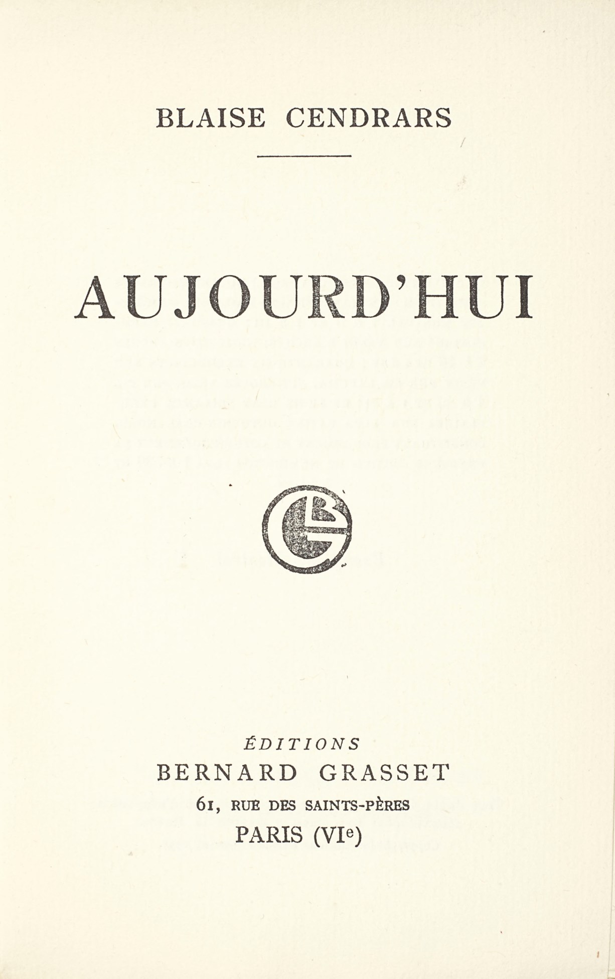 J Ai Saigne De Blaise Cendrars