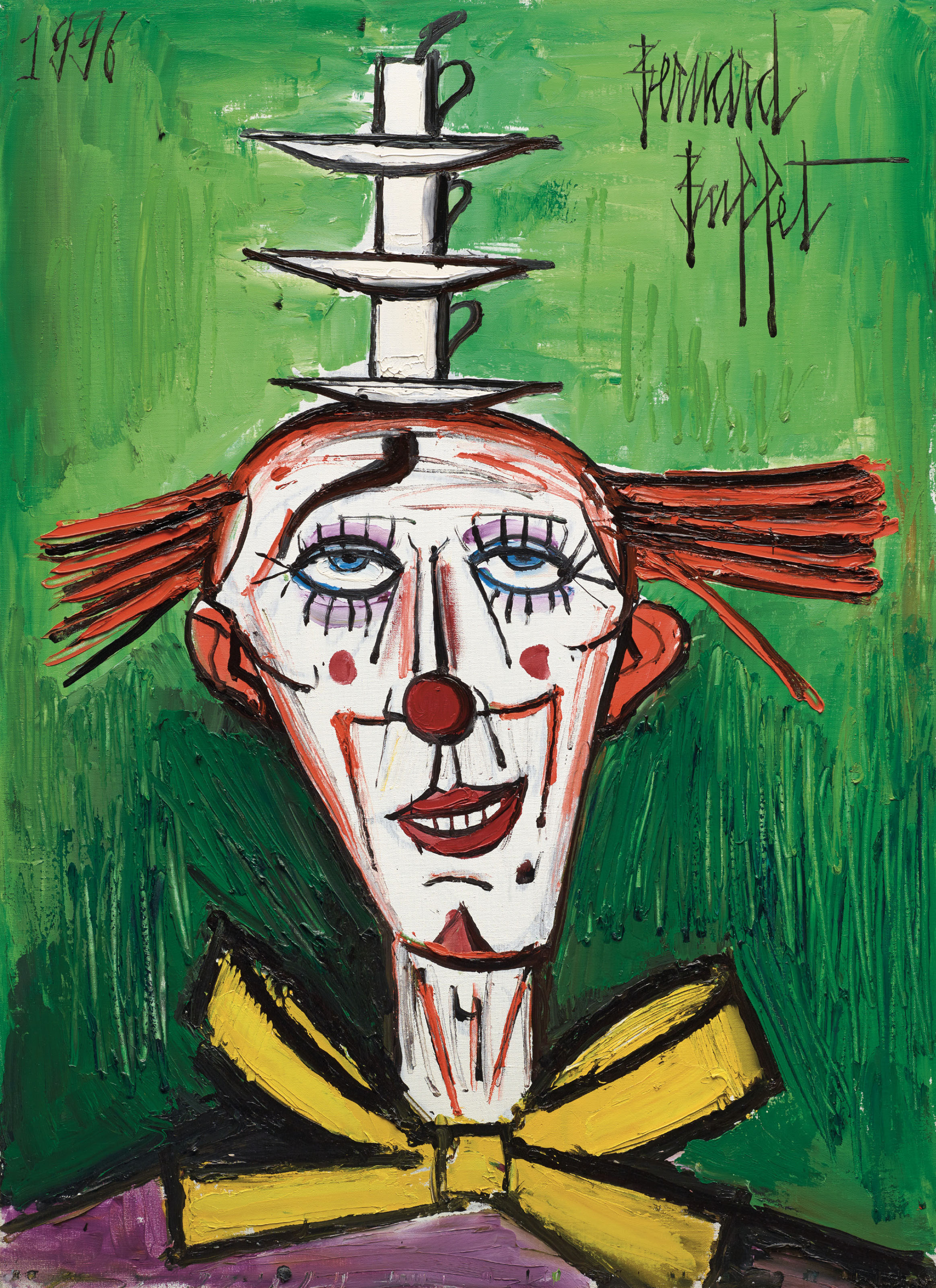 Bernard Buffet France 1928 1999 Clown Aux Tasses A Cafe