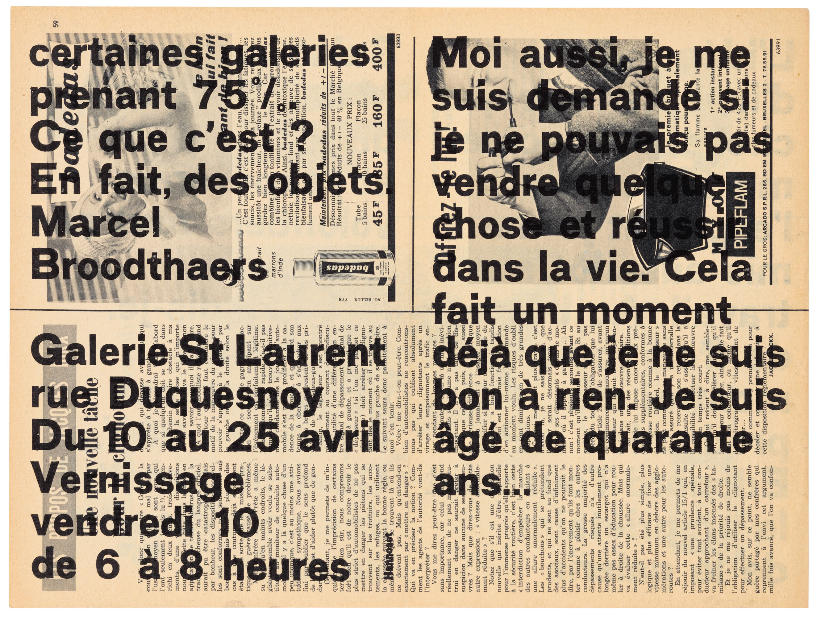 Marcel Broodthaers 1924 1976 Moi Aussi Je Me Suis Demande Si Je Ne Pouvais Pas Vendre Quelque Chose I Too Wondered Whether I Could Not Sell Something Christie S