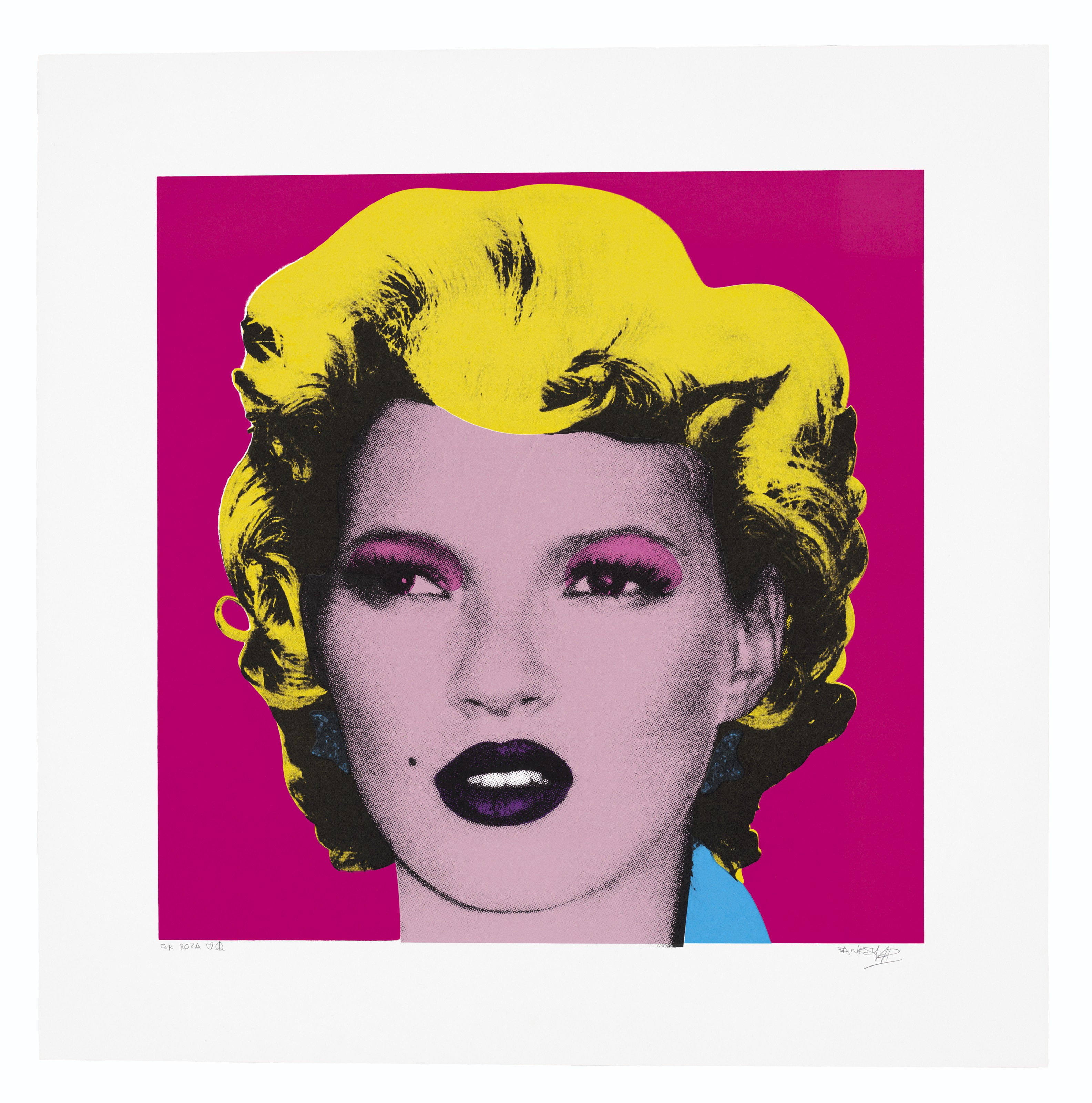 BANKSY（1975年生），《Kate Moss》，彩色丝网印刷。图像53 x 53公分，纸张70 x 70公分，2004年作。2020年3月18日于佳士得伦敦售出，成交价68,750英镑