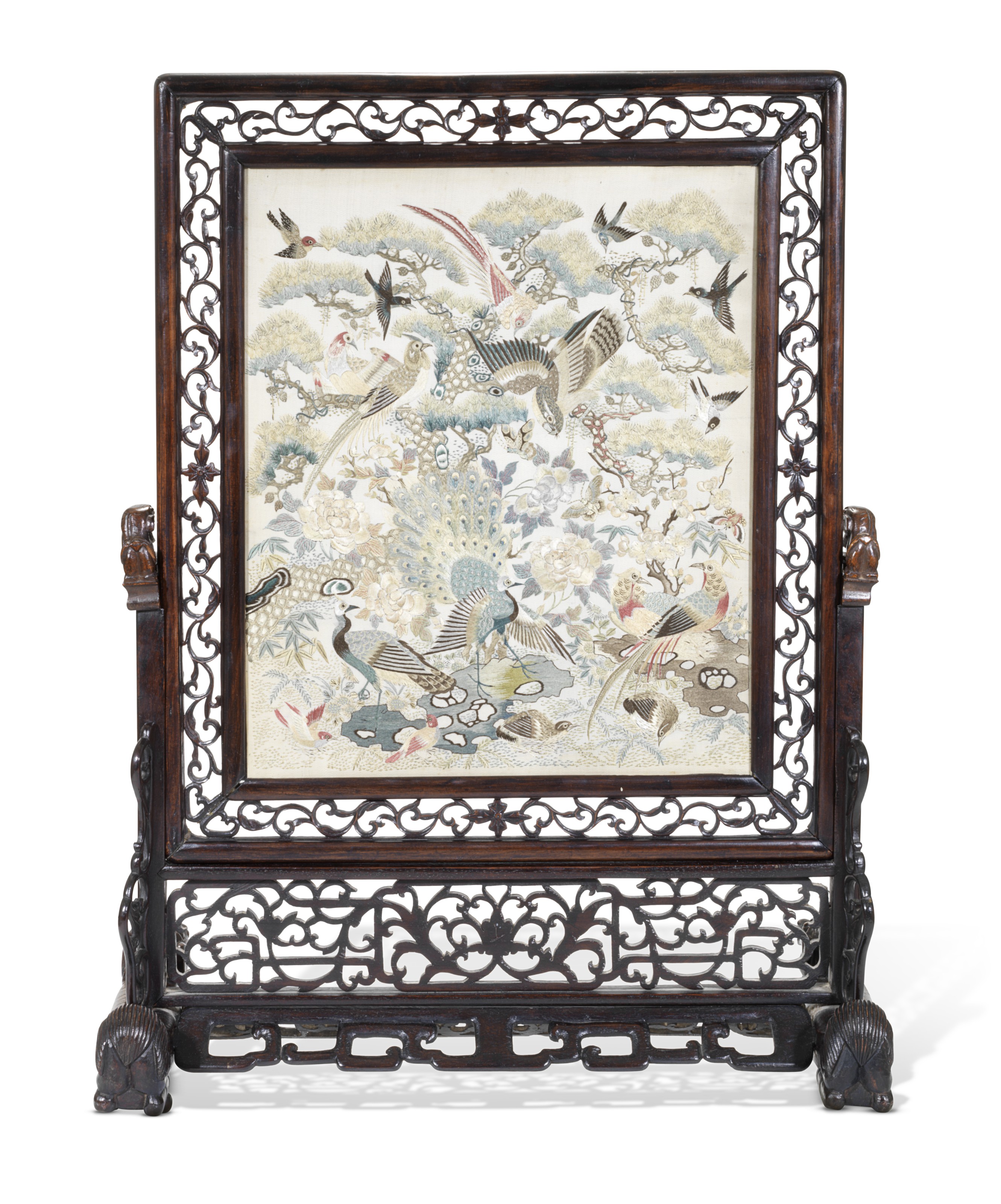 清十九世纪刺绣百鸟朝凤图屏, 19TH CENTURY | Christie's