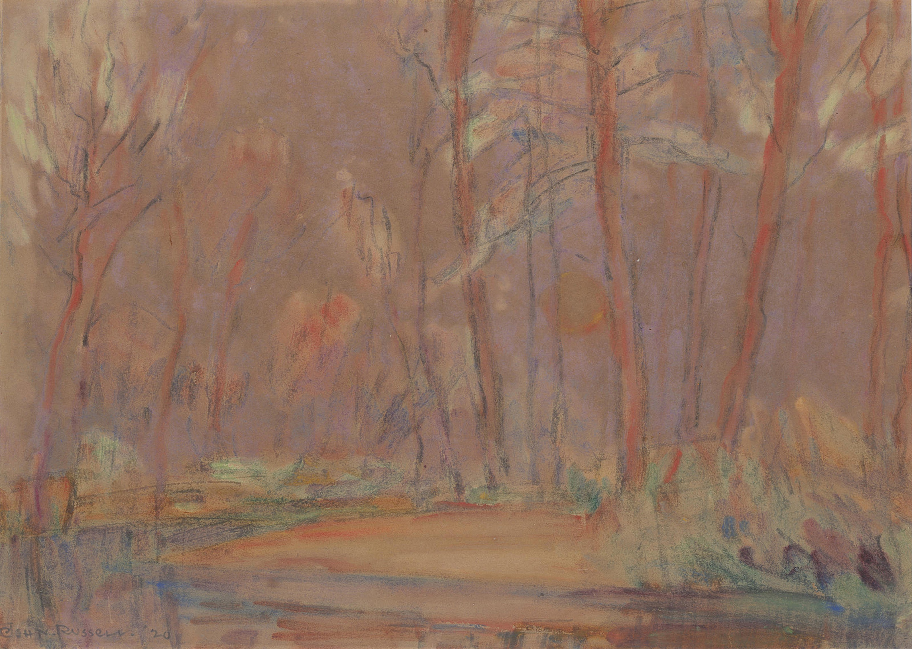 John Peter Russell (1858-1930), Sunset in the woods | Christieâ€™s