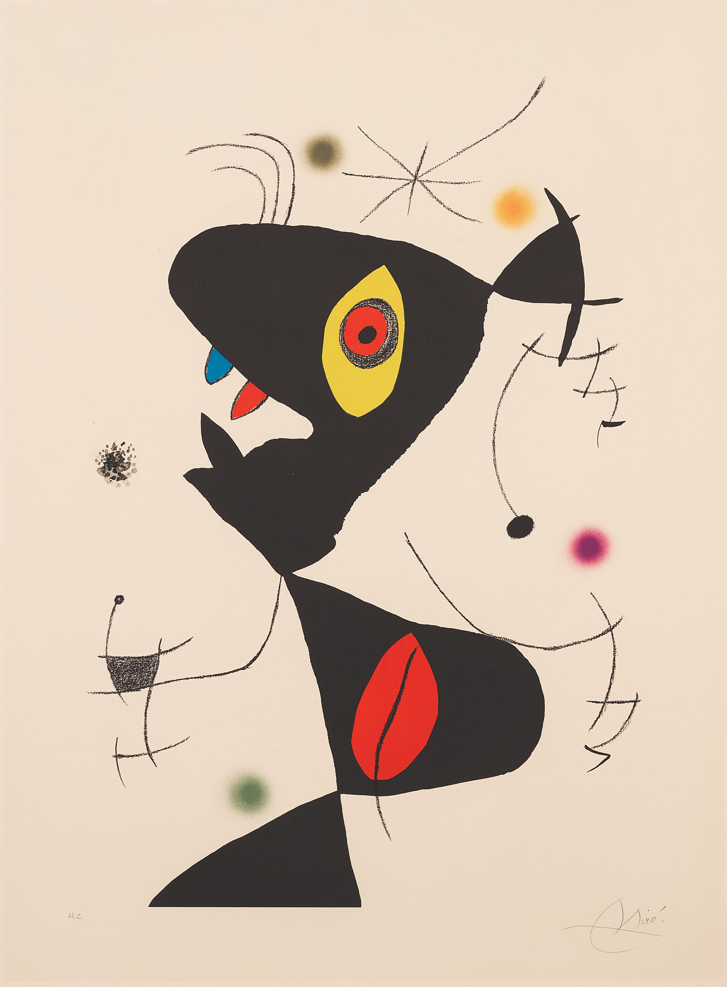 【新品未使用｝ACTUS MIRO MIRO MIRROR Original Lithograph VI from 