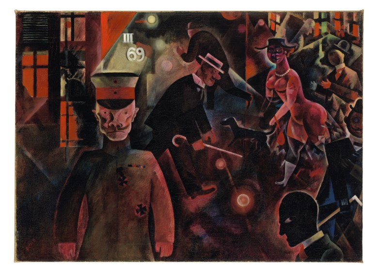 喬治·葛羅茲（1893-1959），《危險道路》，1918年7月作。油彩 畫布。18 58 x 25 ¾吋（47.3 x 65.3公分）。2020年2月5日於佳士得倫敦售出，成交價9,740,250英鎊