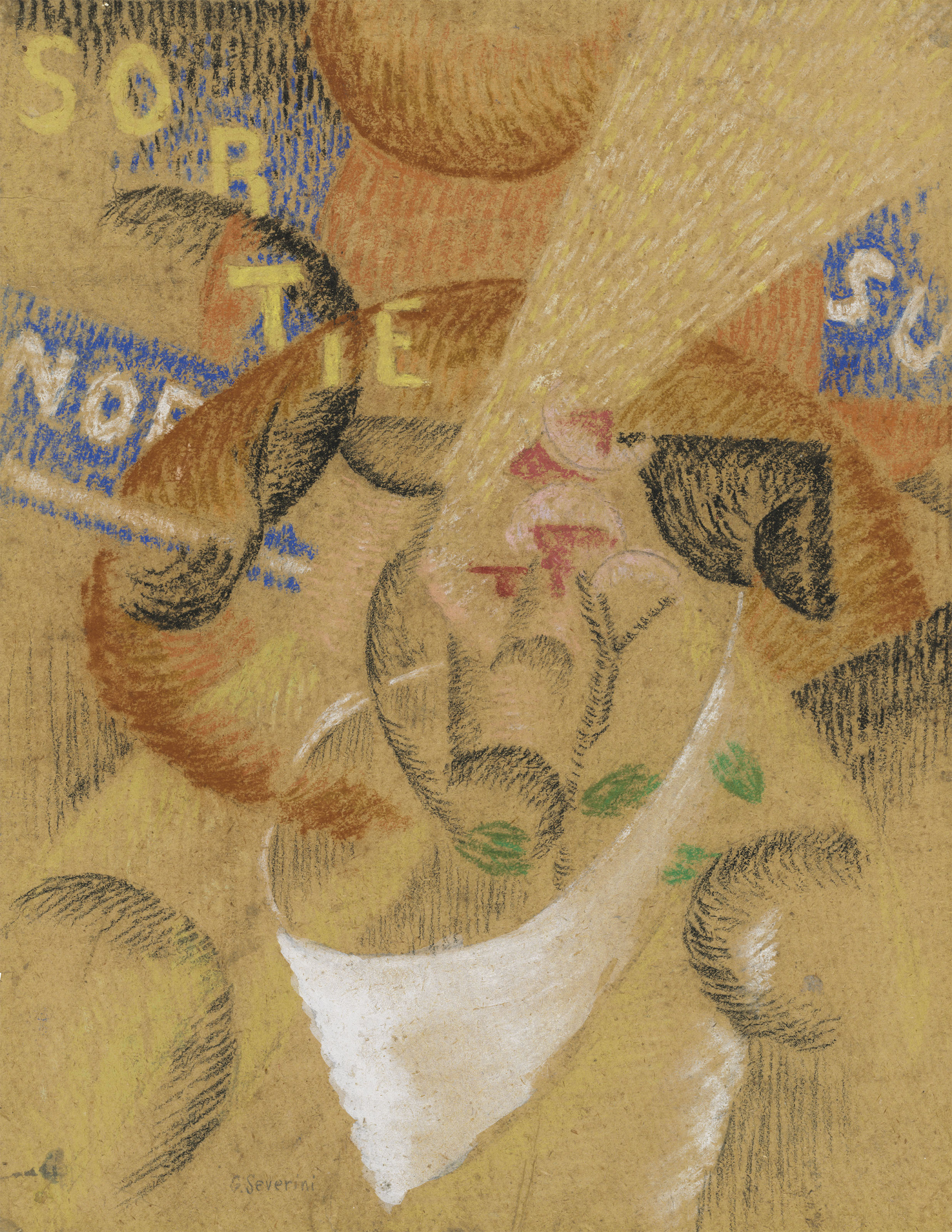 Gino Severini (1883-1966), Sortie Nord-Sud, circa 1913. Gouache, pastel and black crayon on paper. 17⅝ x 13⅝ in (44.8 x 34.5 cm). Estimate: &pound;400,000-600,000. Offered in Impressionist and Modern Works on Paper on 6 February 2020 at Christie&rsquo;s in London