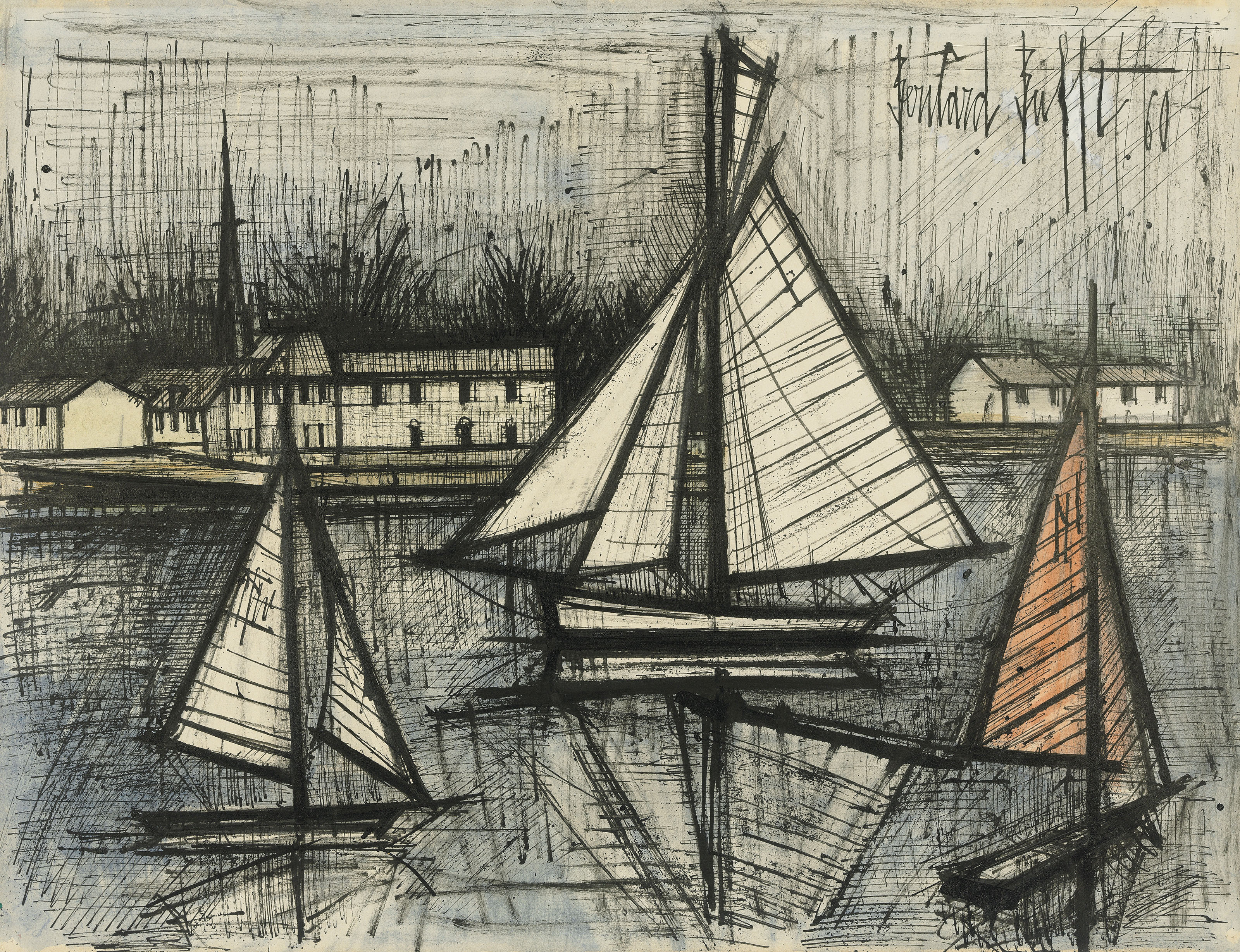 Bernard Buffet (1928-1999), La Tour Eiffel et le Pont de Grenelle