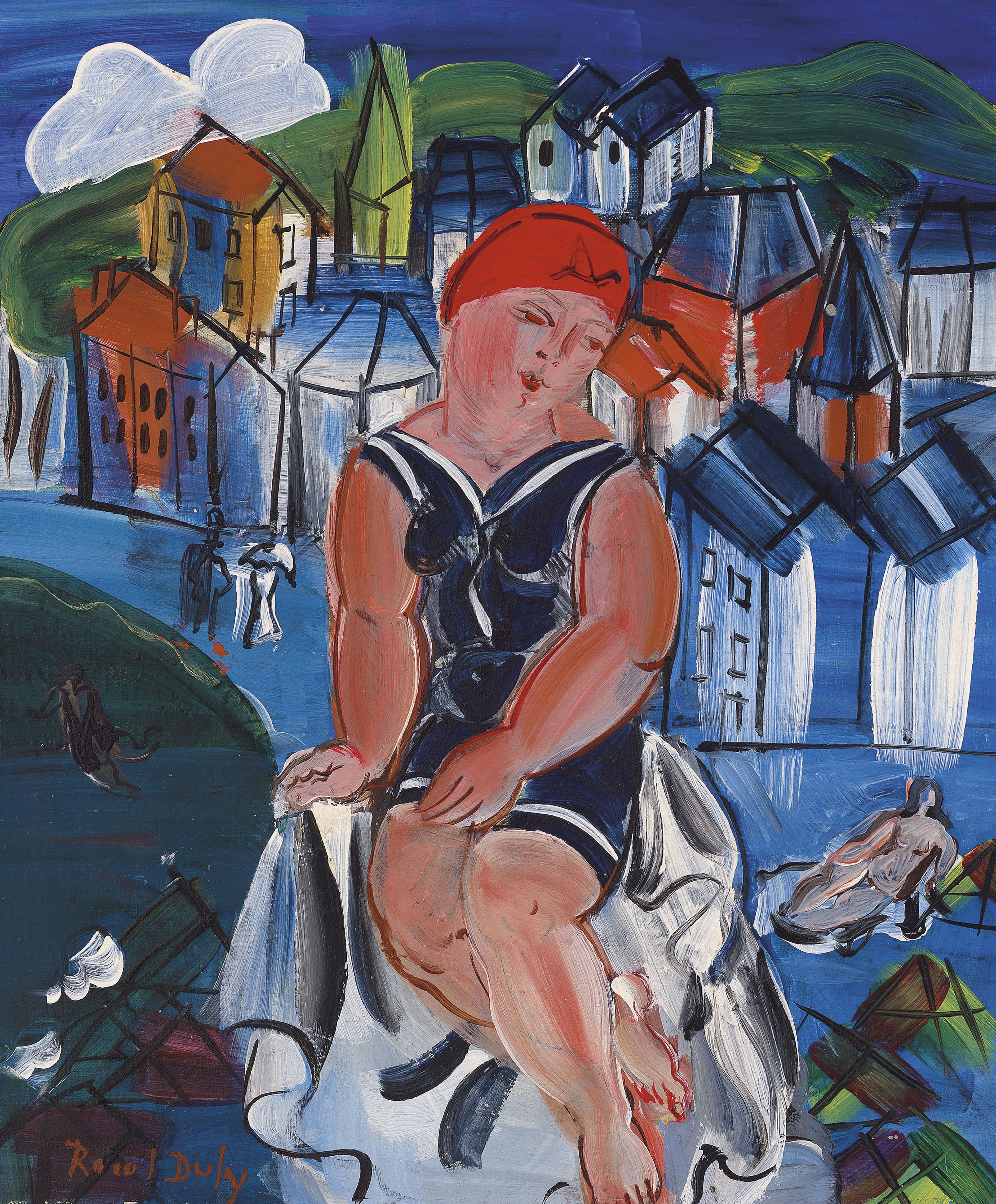 Raoul Dufy、BAIGNEUSE、海外版超希少レゾネ、新品額付 Raoul Dufy (1877-1953), Petite baigneuse à Sainte-Adresse | Christie's