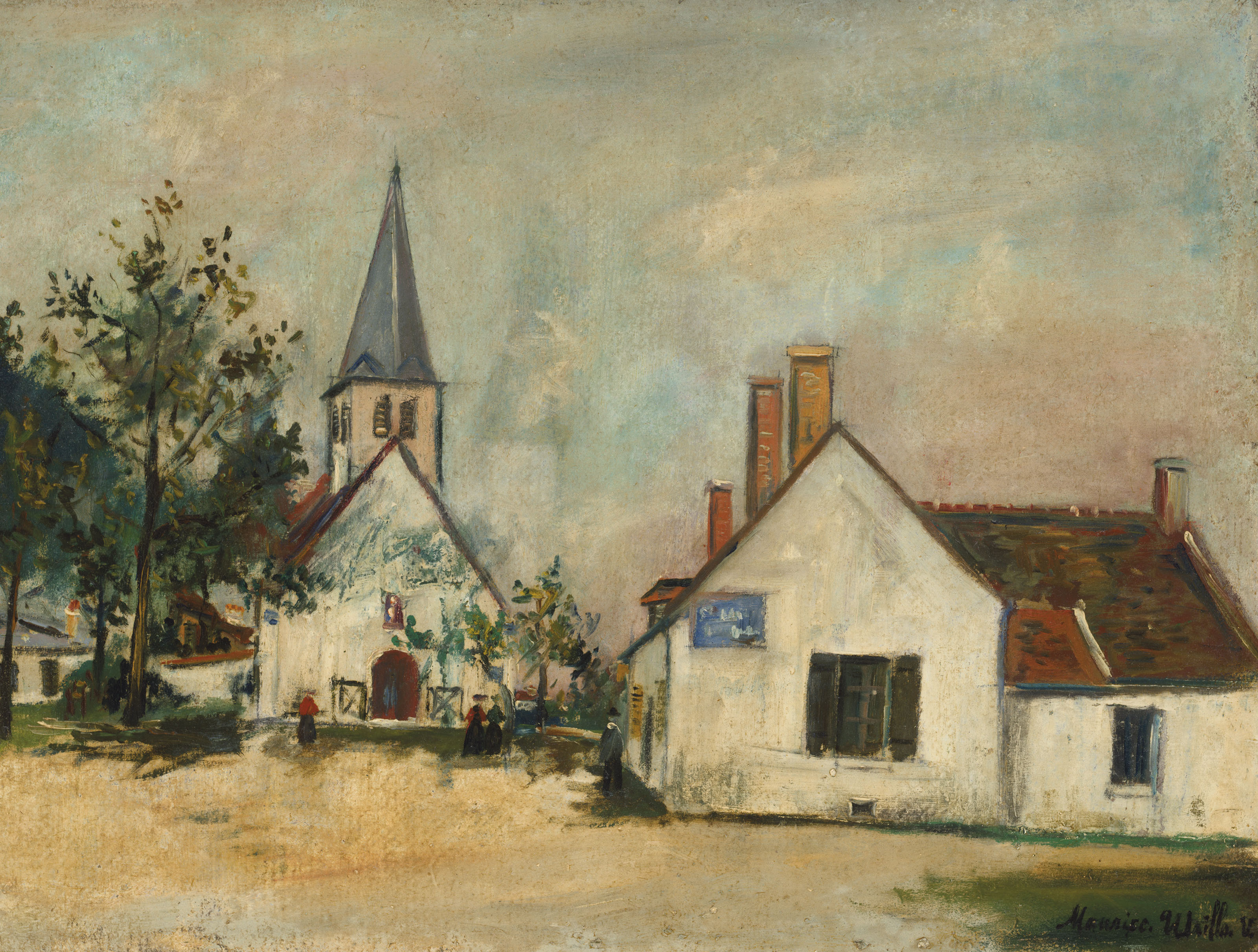 Maurice Utrillo (1883-1955), Place de l'Eglise de Touchay (Cher