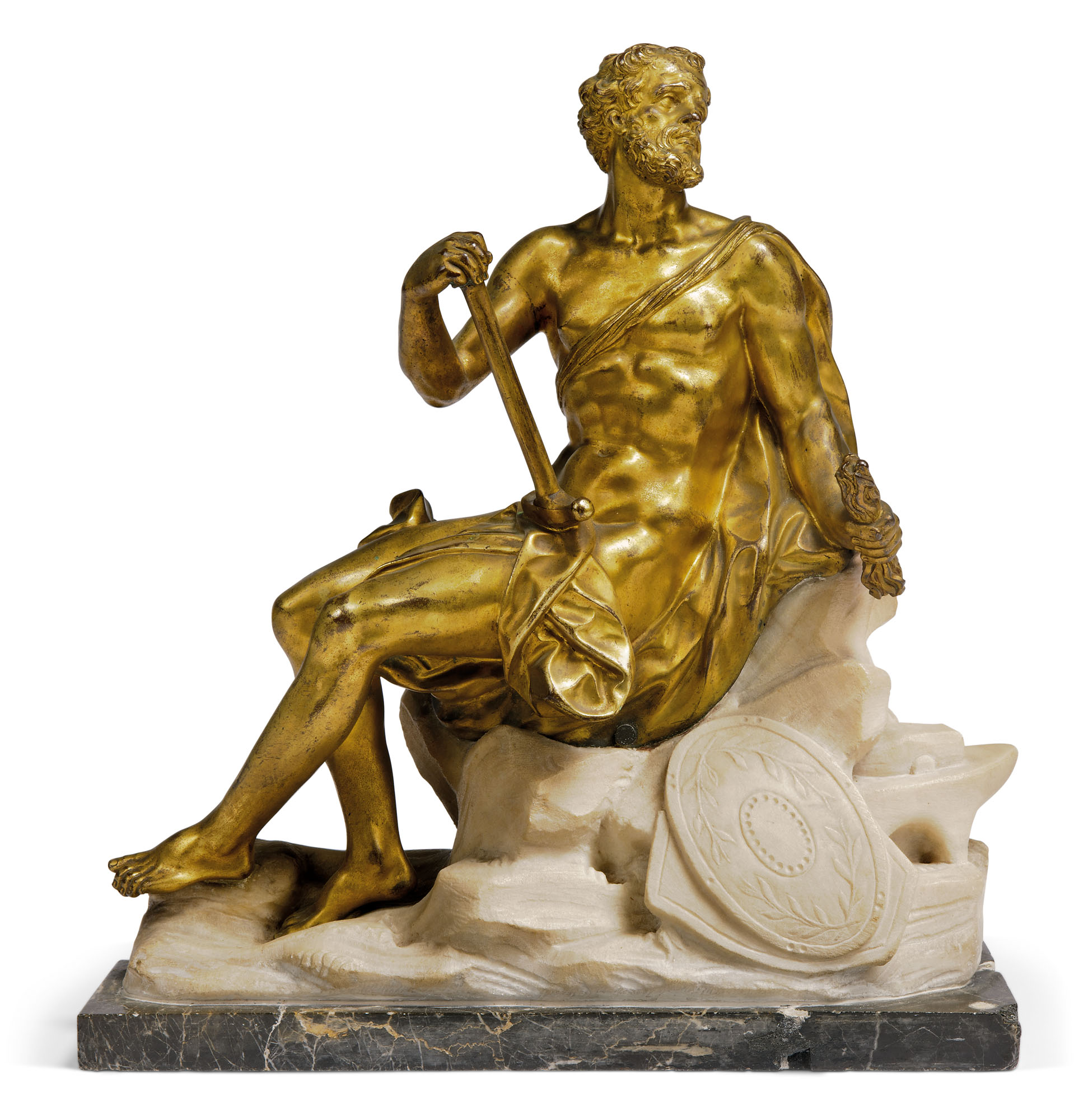 A GILT-BRONZE FIGURE OF VULCAN