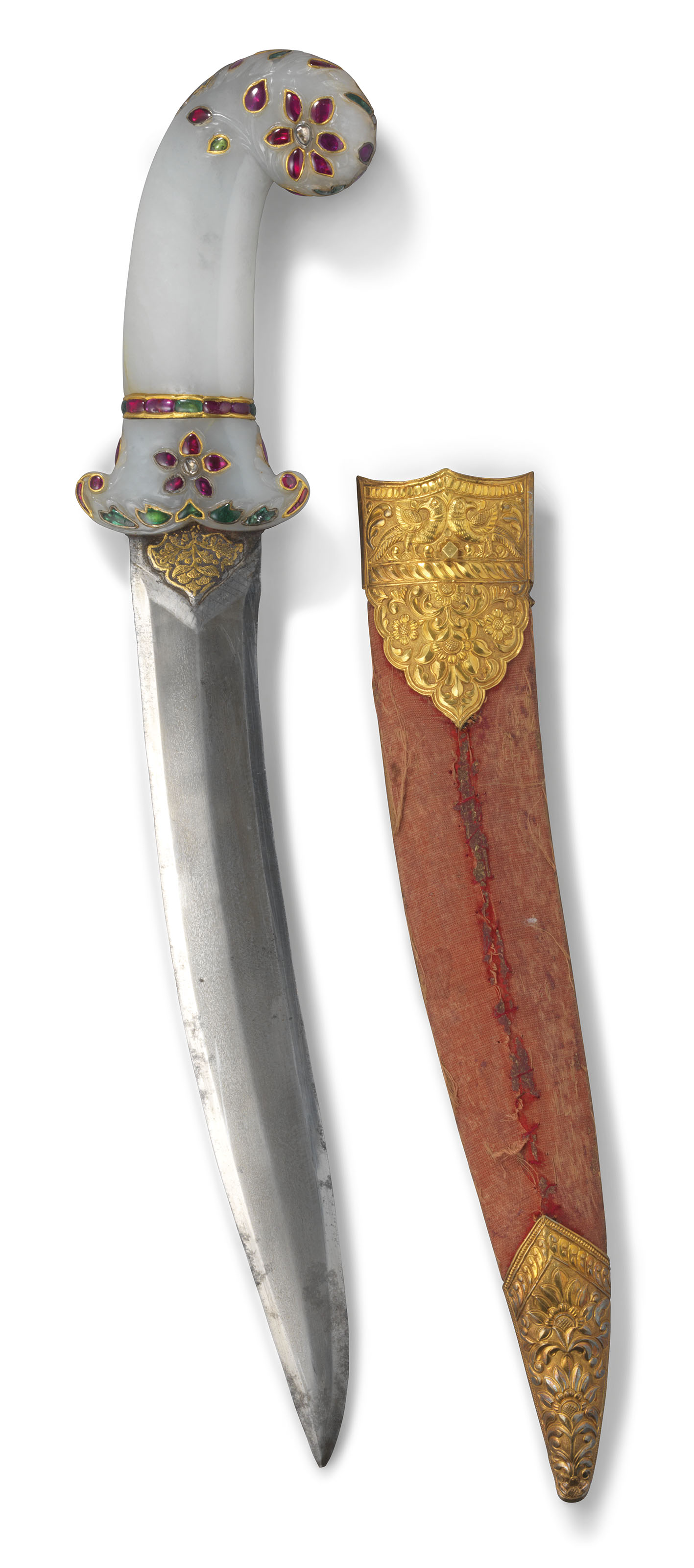 A GEM-SET JADE-HILTED DAGGER ( KHANJAR ) - auctions & price archive