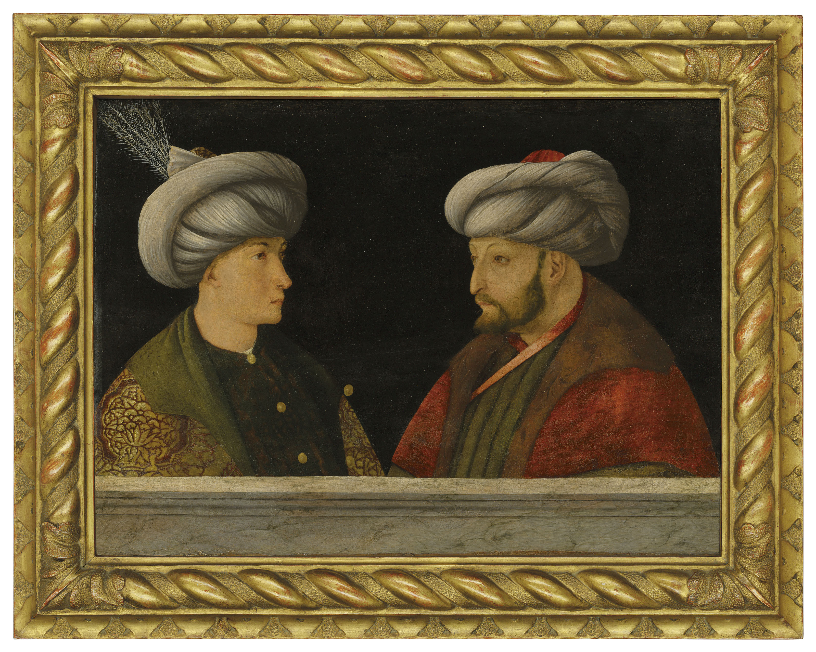 Portrait Of Sultan Mehmed Ii 1432 1481 With A Young Dignitary Workshop Of Gentile Bellini Venice Circa 1429 1507 Paintings Board Panel Christie S