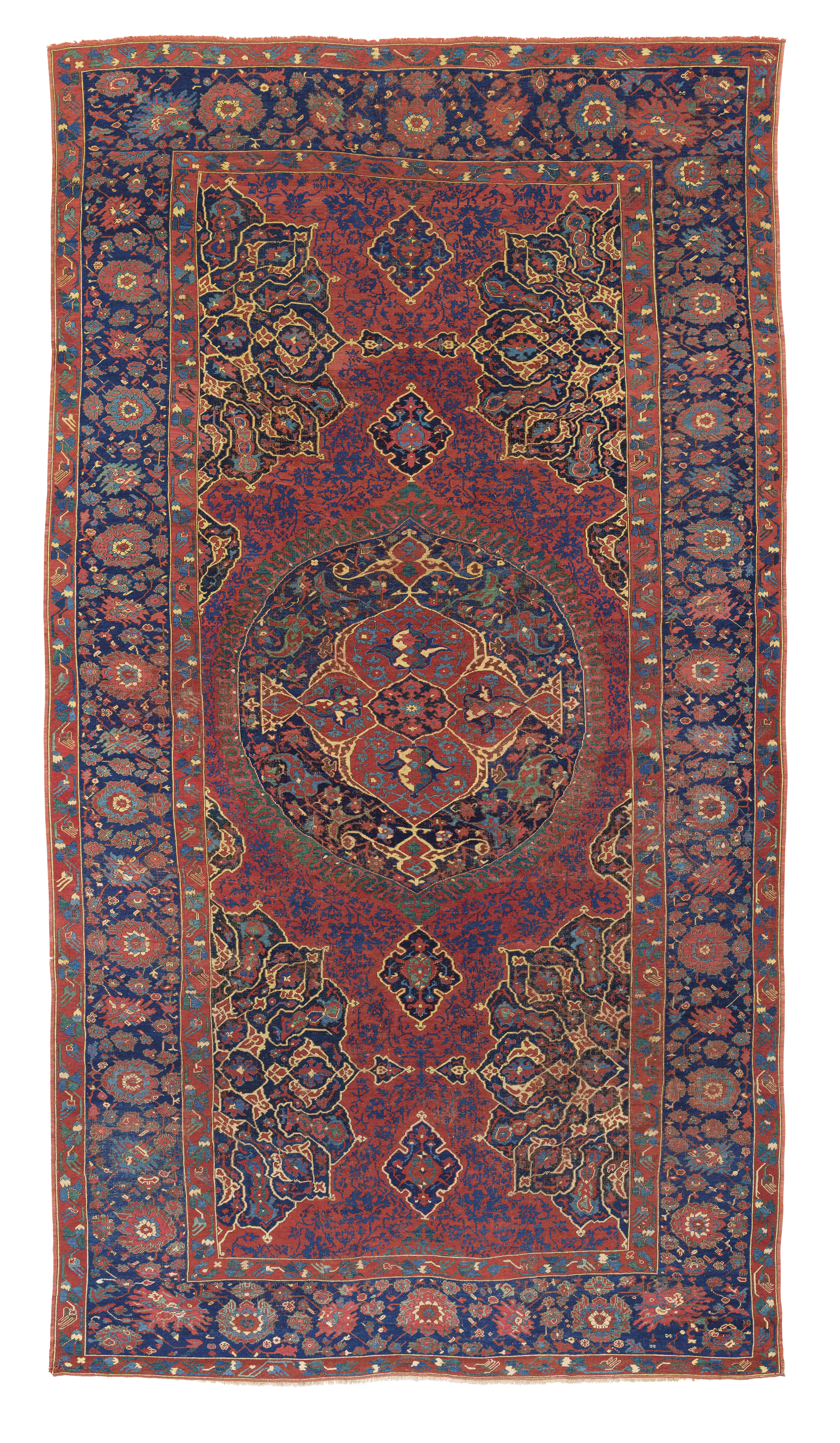 A large medallion Ushak carpet, west Anatolia, late 16th/early 17th century. 18 ft 9 in x 10 ft 2 in (577 cm x 311 cm). Estimate: &pound;20,000-30,000. Offered in Art of the Islamic and Indian Worlds Including Oriental Rugs and Carpets on 25 June 2020 at Christie&rsquo;s in London