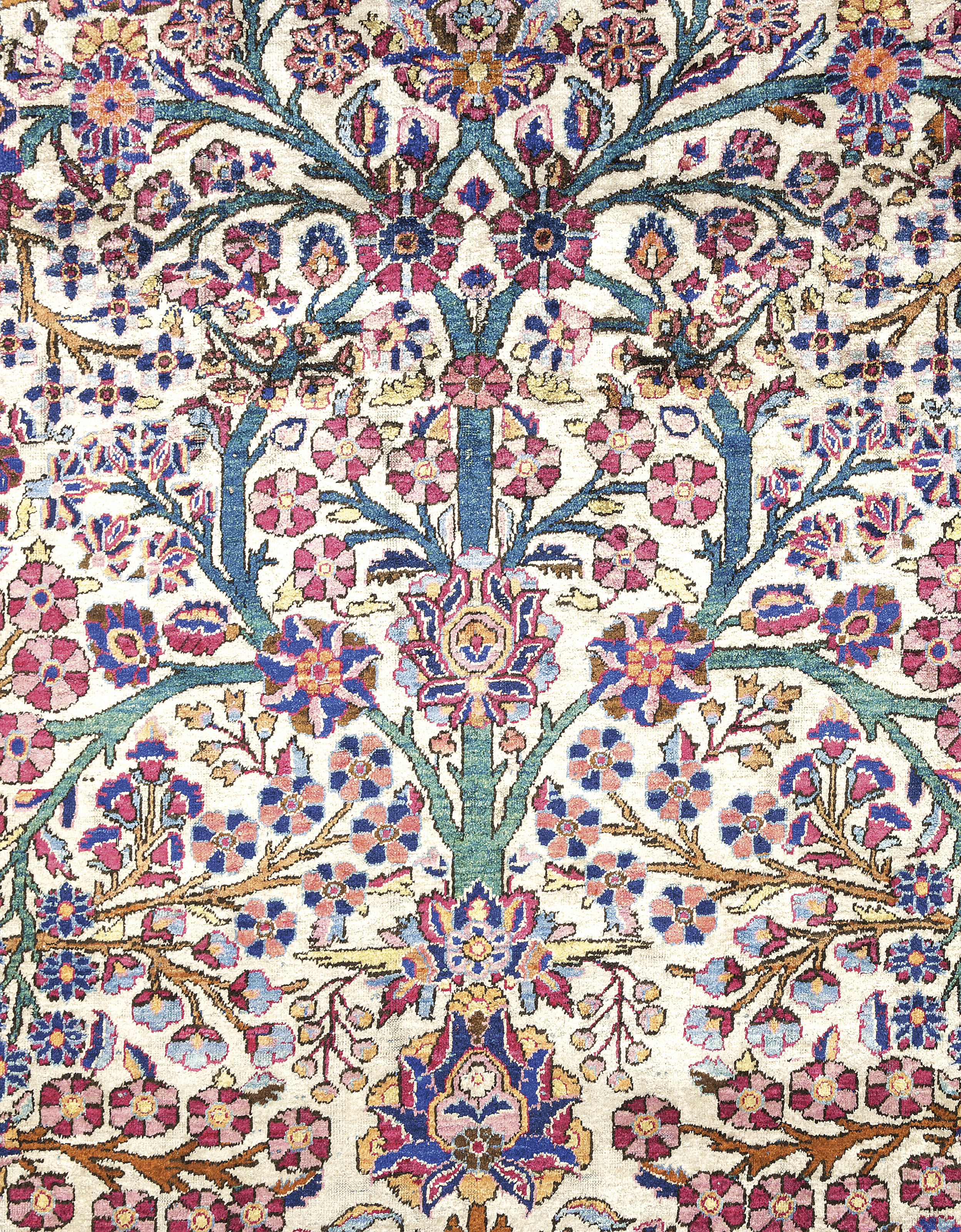 A SILK KASHAN CARPET