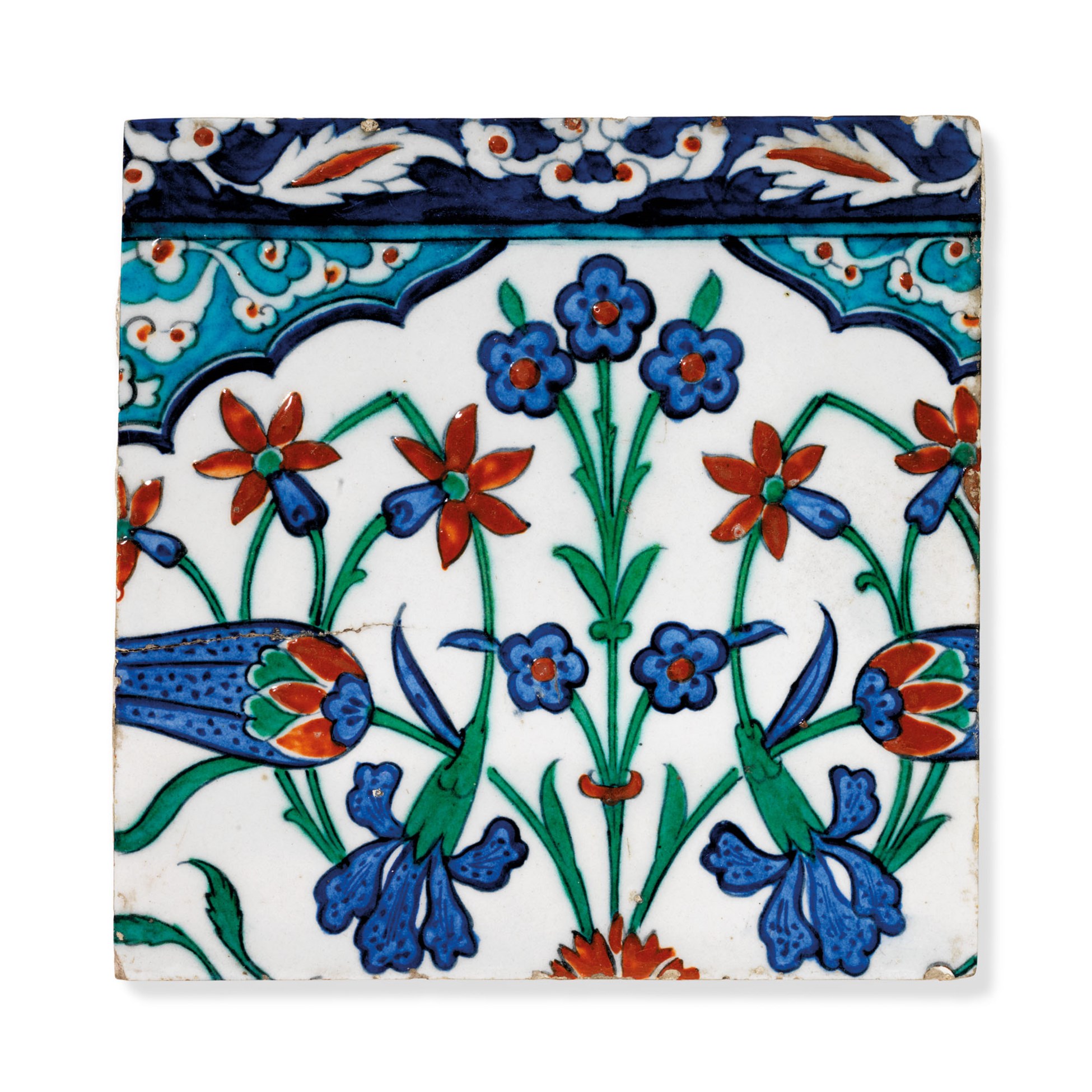 AN IZNIK POTTERY TILE
