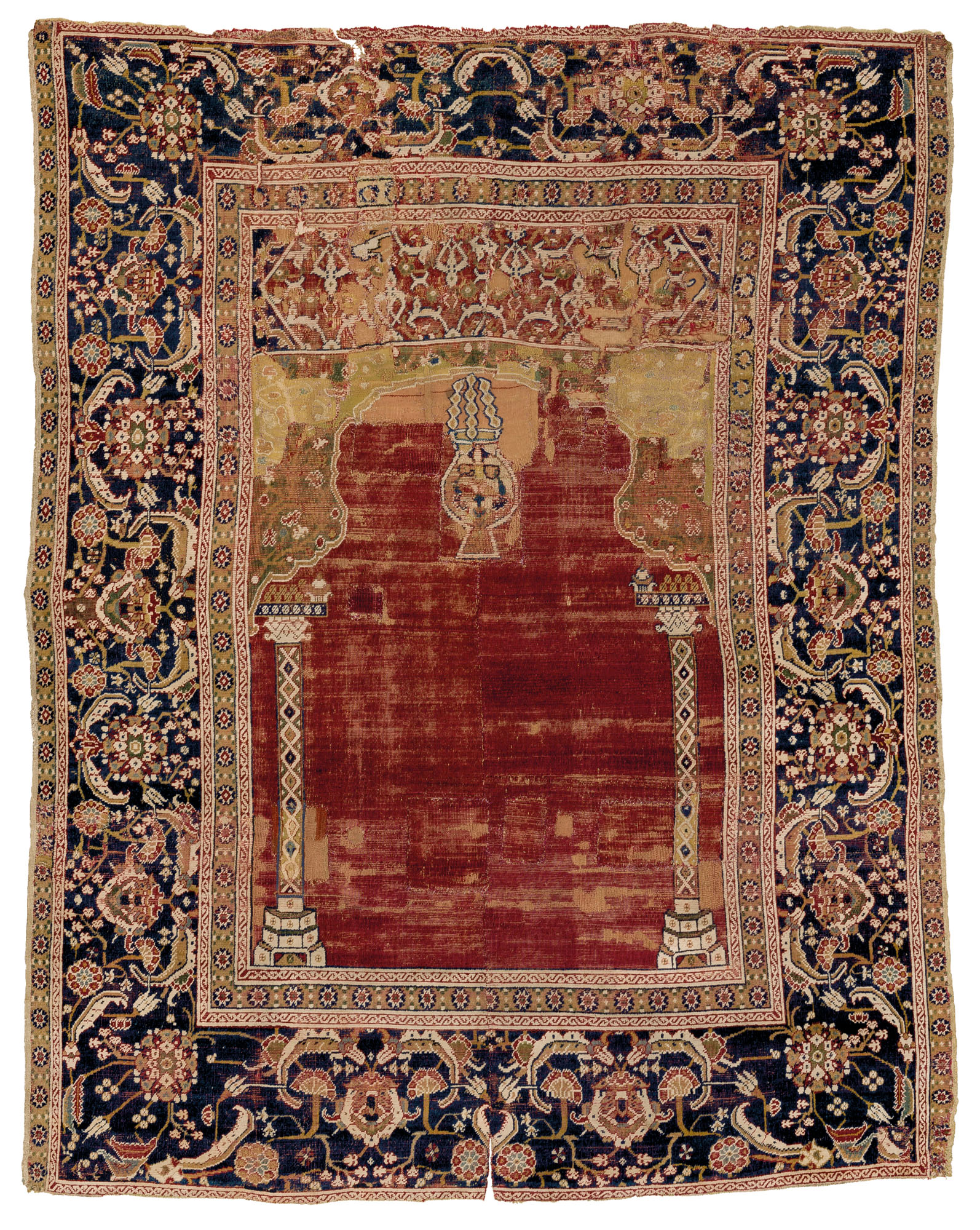 A RARE OTTOMAN CAIRENE PRAYER RUG , ISTANBUL OR POSSIBLY CAIRO, SECOND
