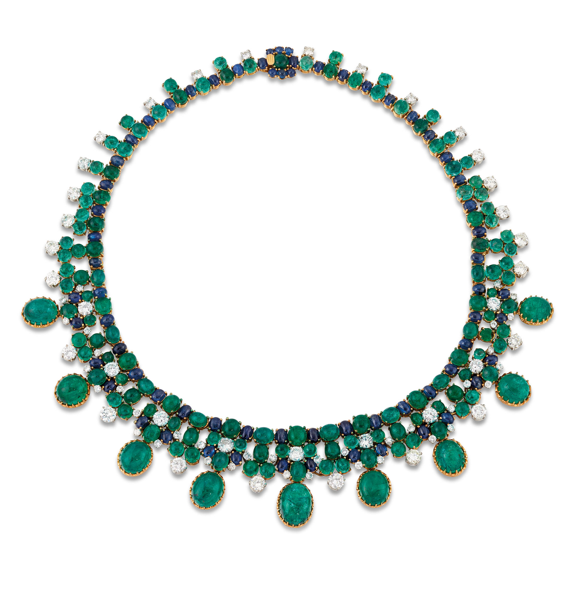 EMERALD, SAPPHIRE AND DIAMOND NECKLACE Christie