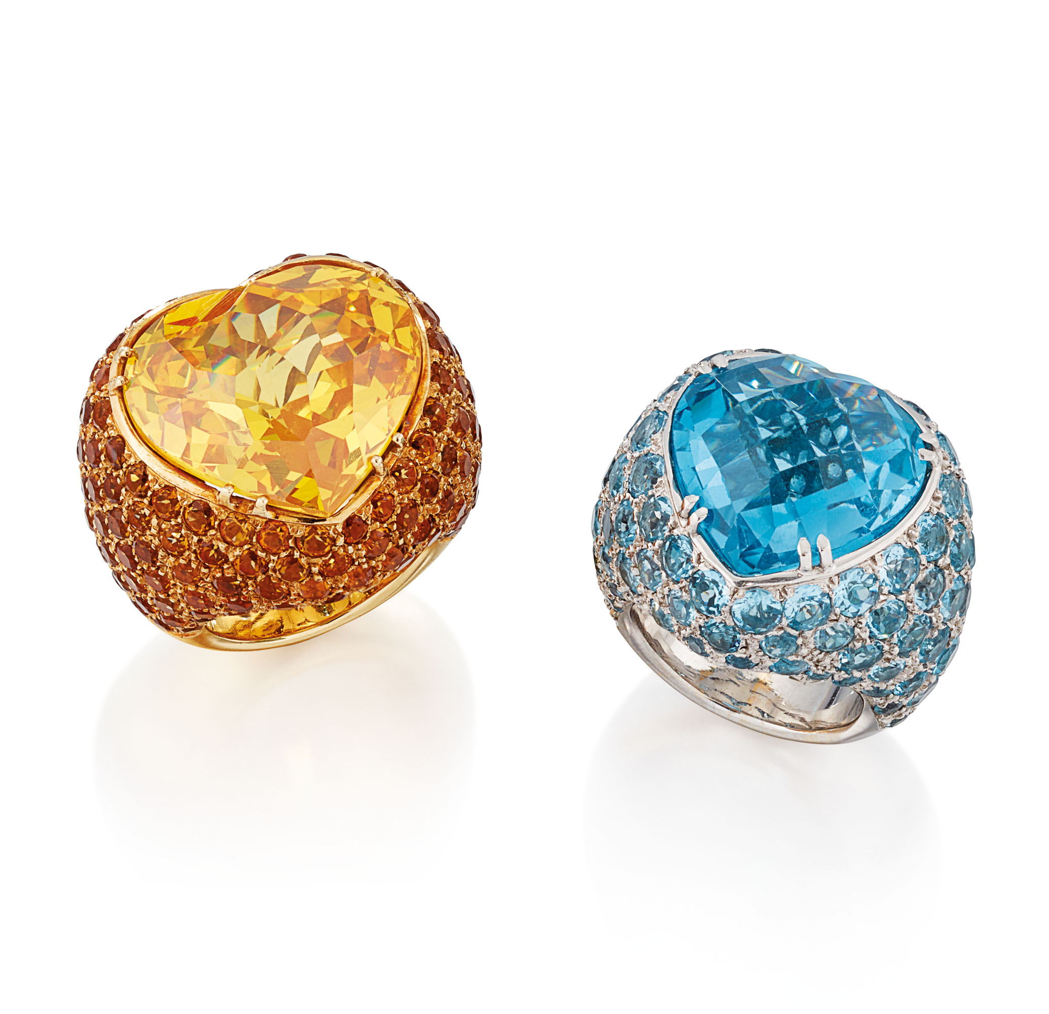 PAIR OF GEMSET RINGS