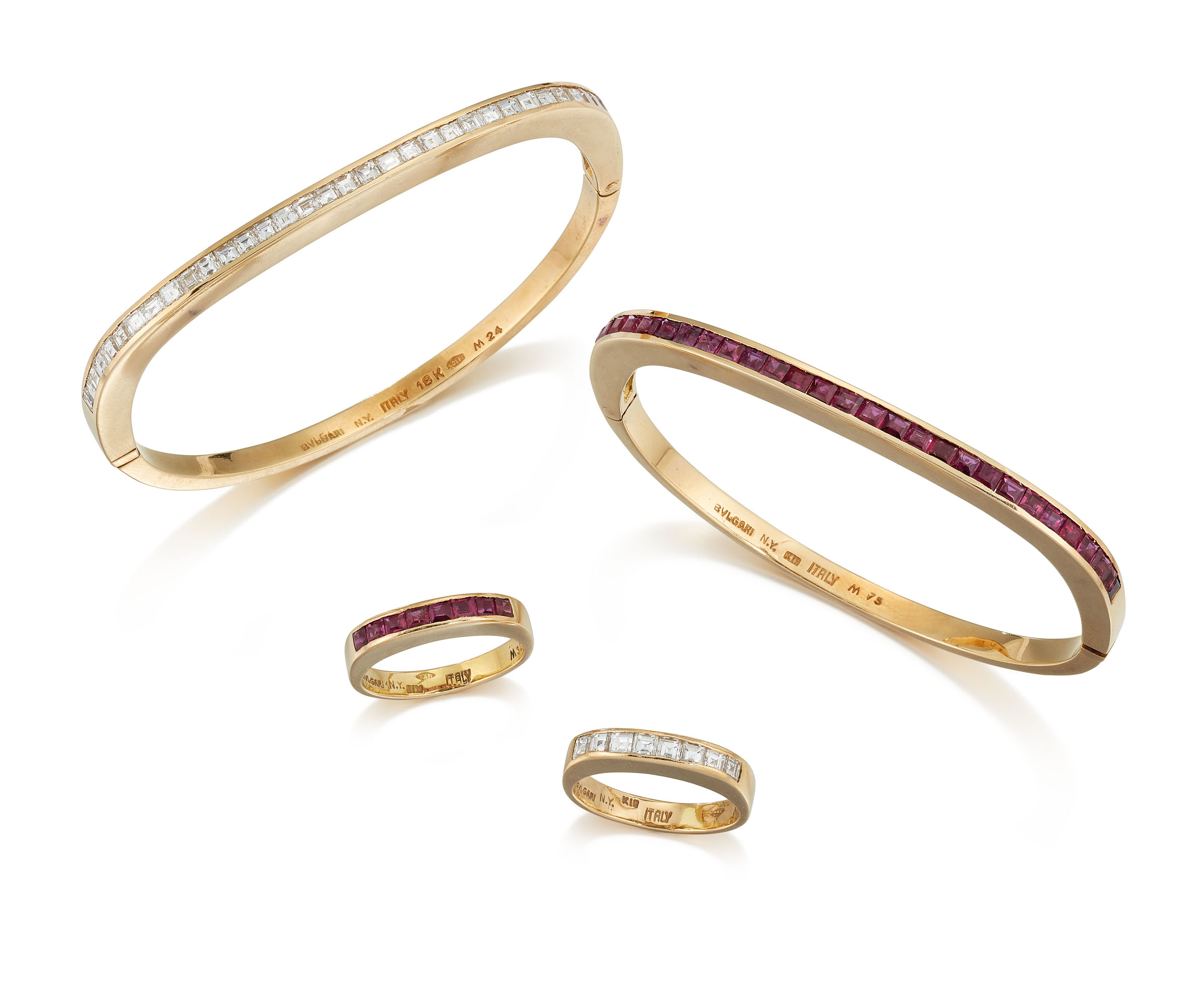 TWO RUBY AND DIAMOND BANGLE AND RING SETS, BULGARI, | Christie’s