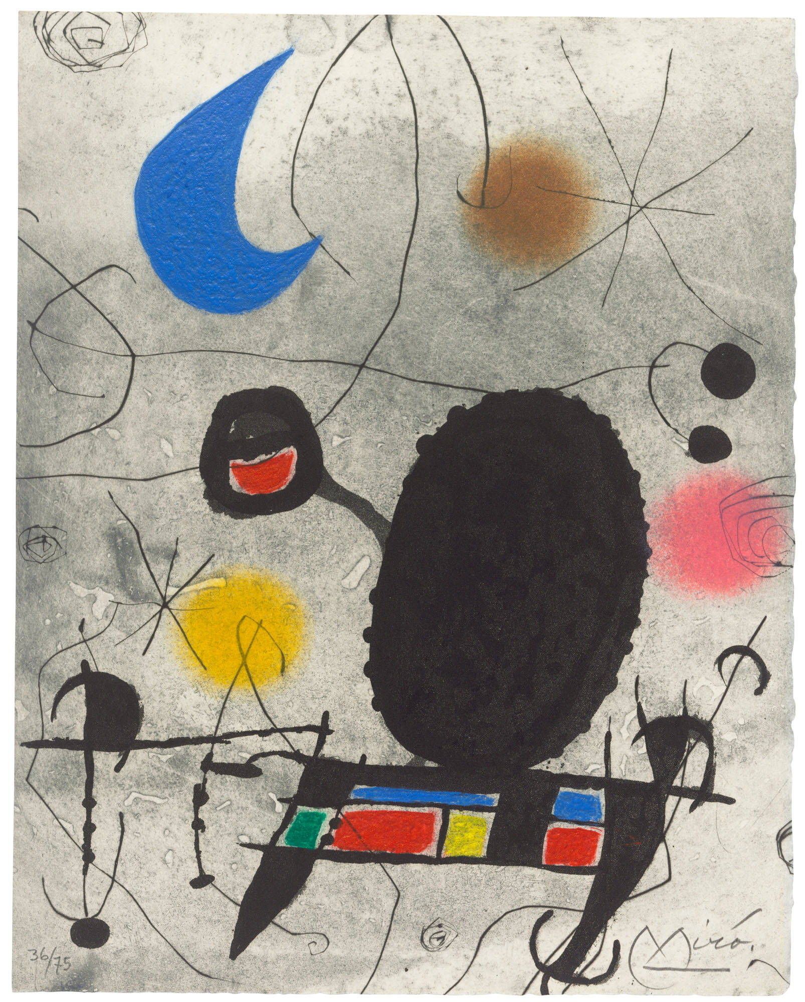 JOAN MIRÓ (1893-1983), One Plate, from: L'Oiseau Solaire, L'Oiseau