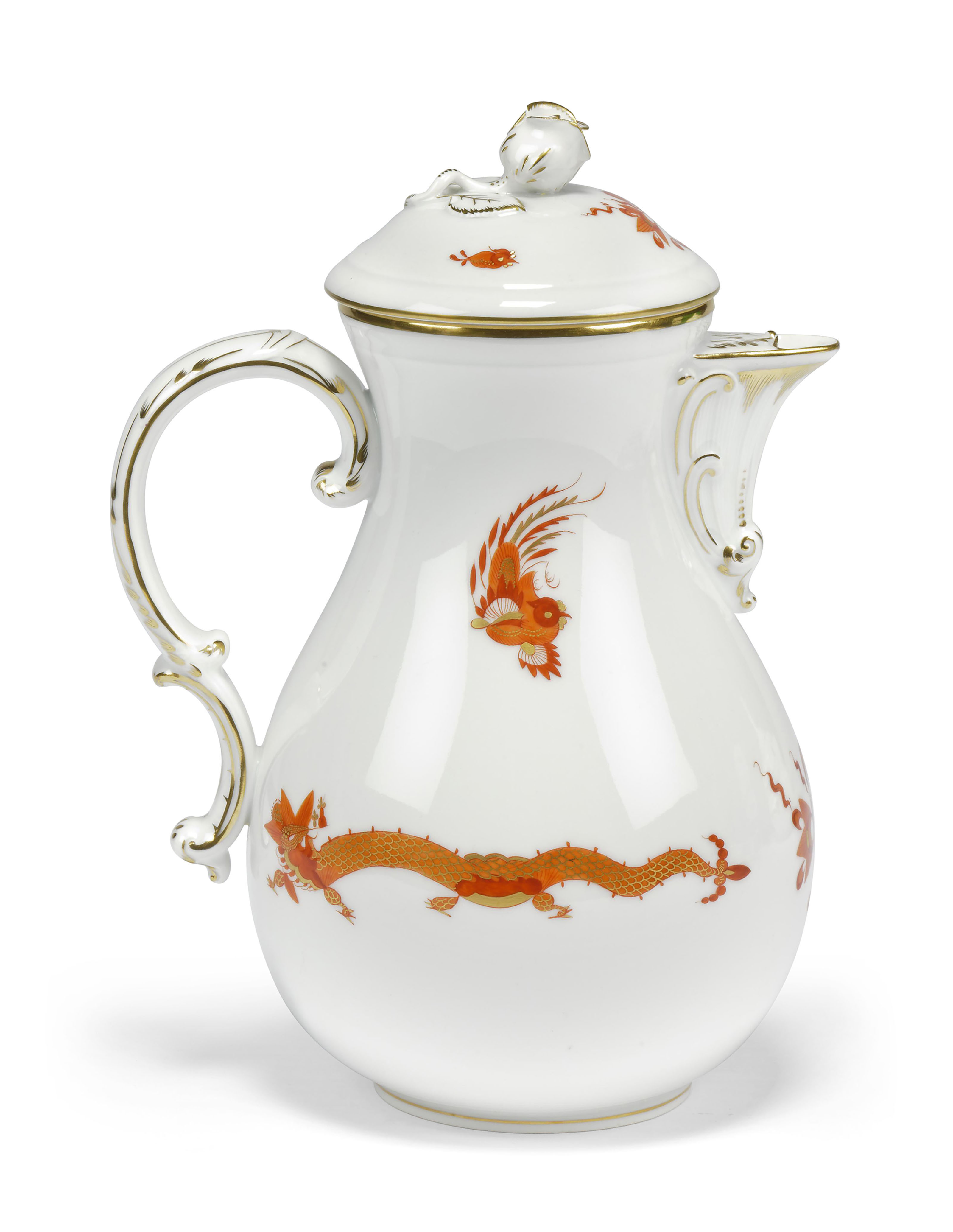 A COMPOSITE MEISSEN PORCELAIN 'RED DRAGON' PATTERN PART TABLE