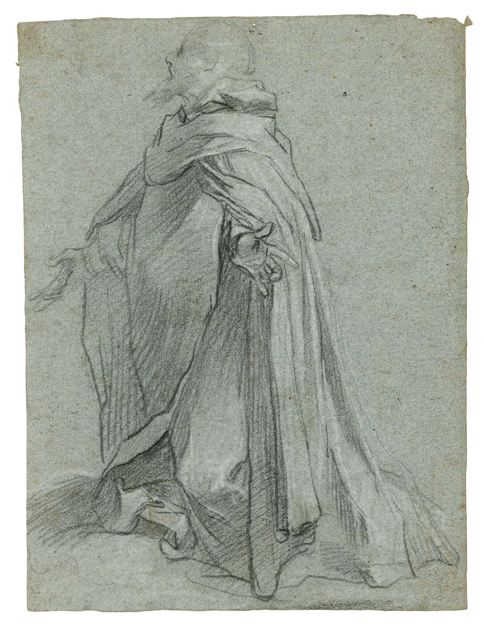 Catalog image of A kneeling saint with his arms outspread