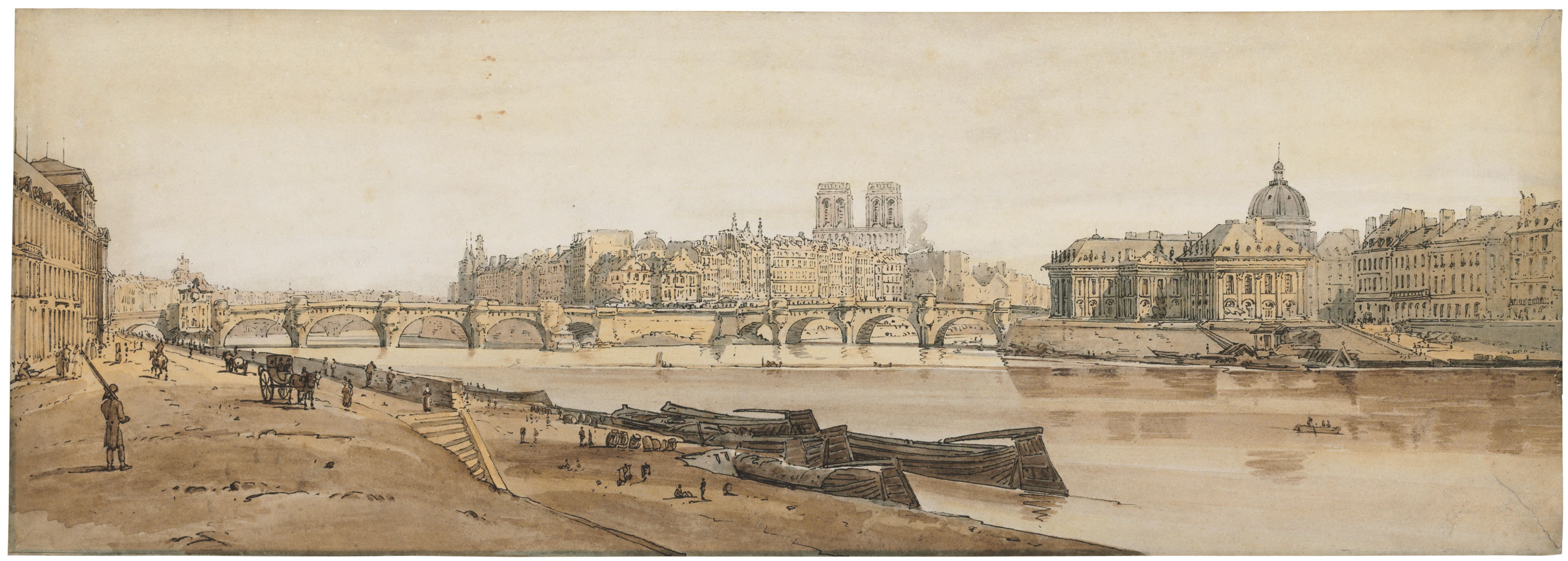 Catalog image of View of Port Neuf, part of the Louvre, Notre Dame & the College of Four Nations…