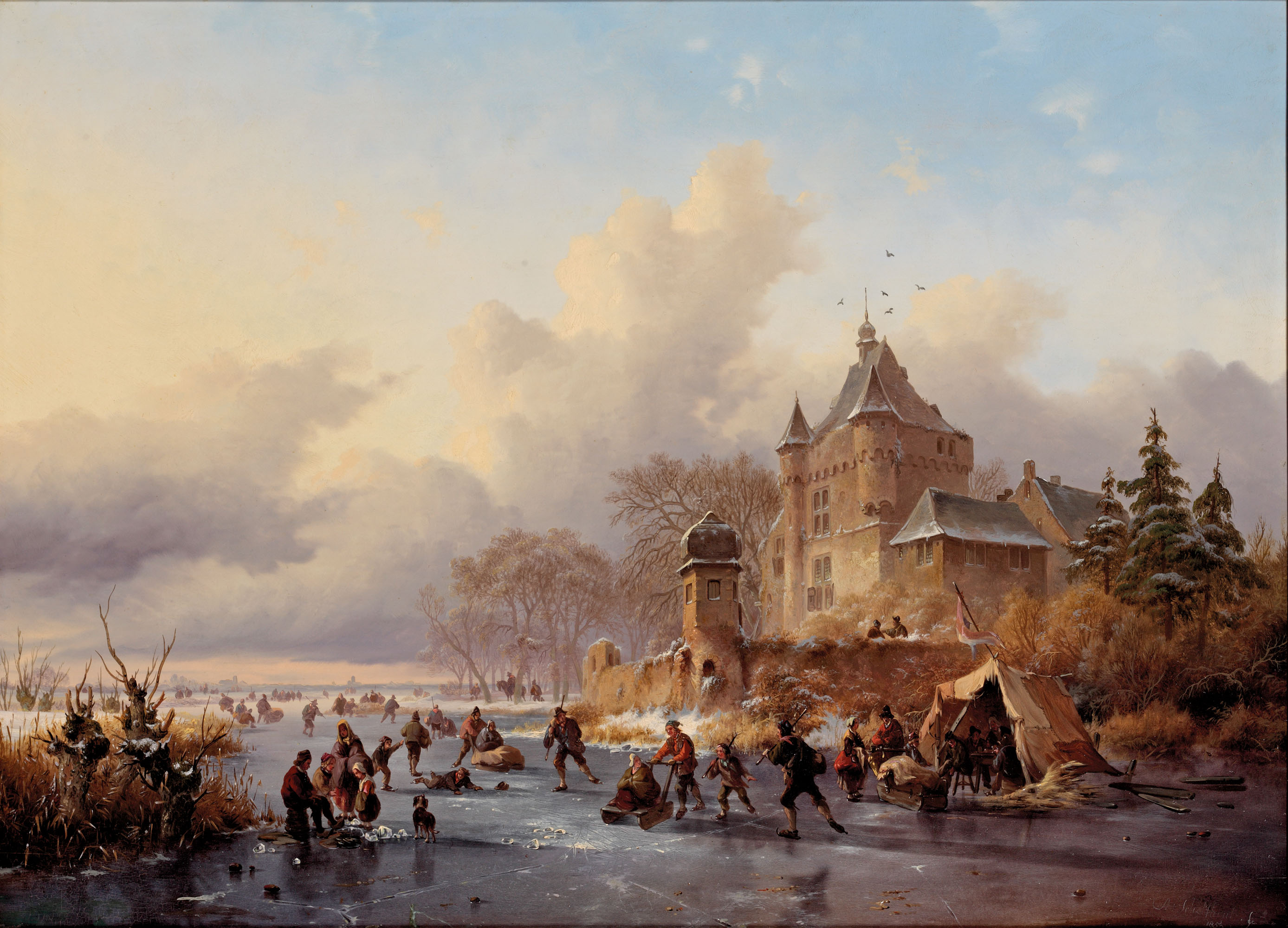 FREDERIK MARINUS KRUSEMAN (DUTCH, 1816-1882), A winter landscape