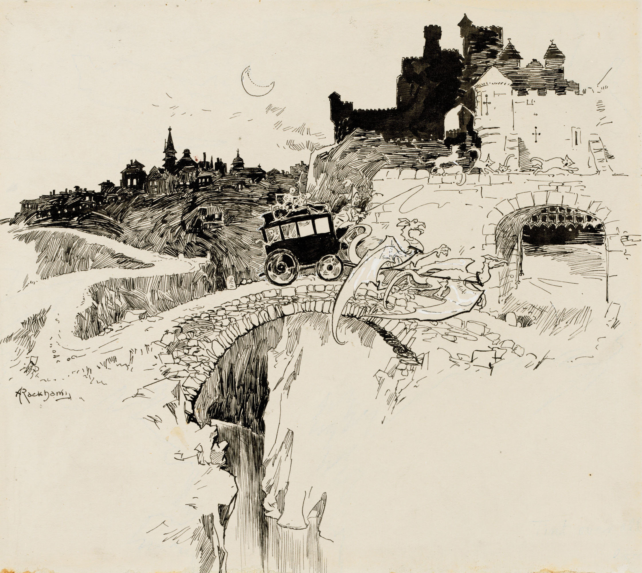 ARTHUR RACKHAM (BRITISH, 1867-1939), The Entrance to the Witches ...