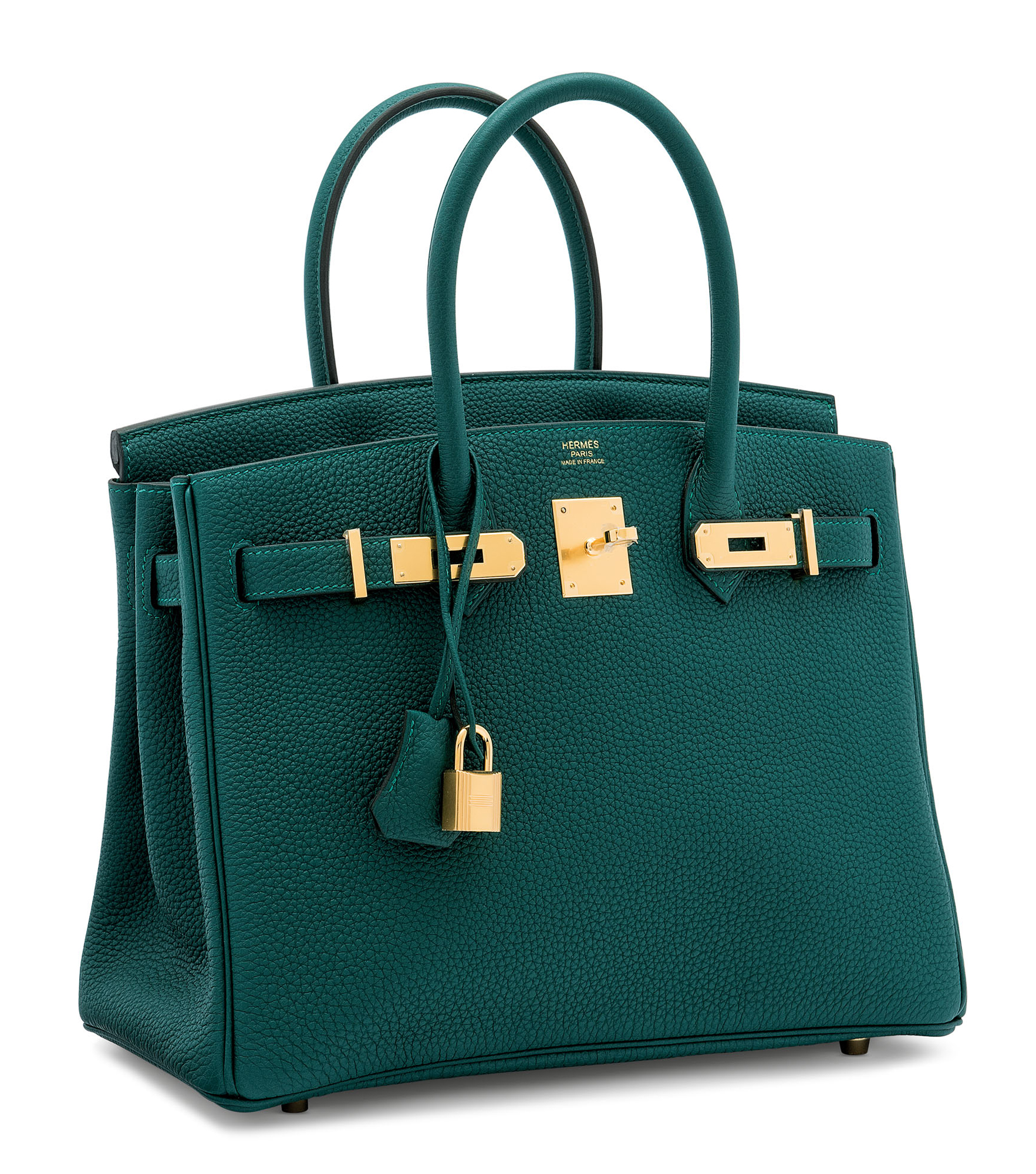 A MALACHITE TOGO LEATHER BIRKIN 30 WITH GOLD HARDWARE , HERMÈS, 2019