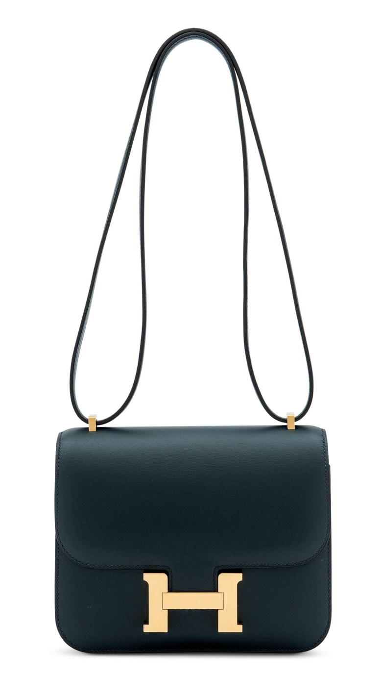 A vert rousseau swift leather mini Constance 18 with gold hardware, Hermès, 2019. 18 w x 15 h x 5 d cm. Sold for £11,250 in Handbags & Accessories on 31 July 2020 at Christie’s in London