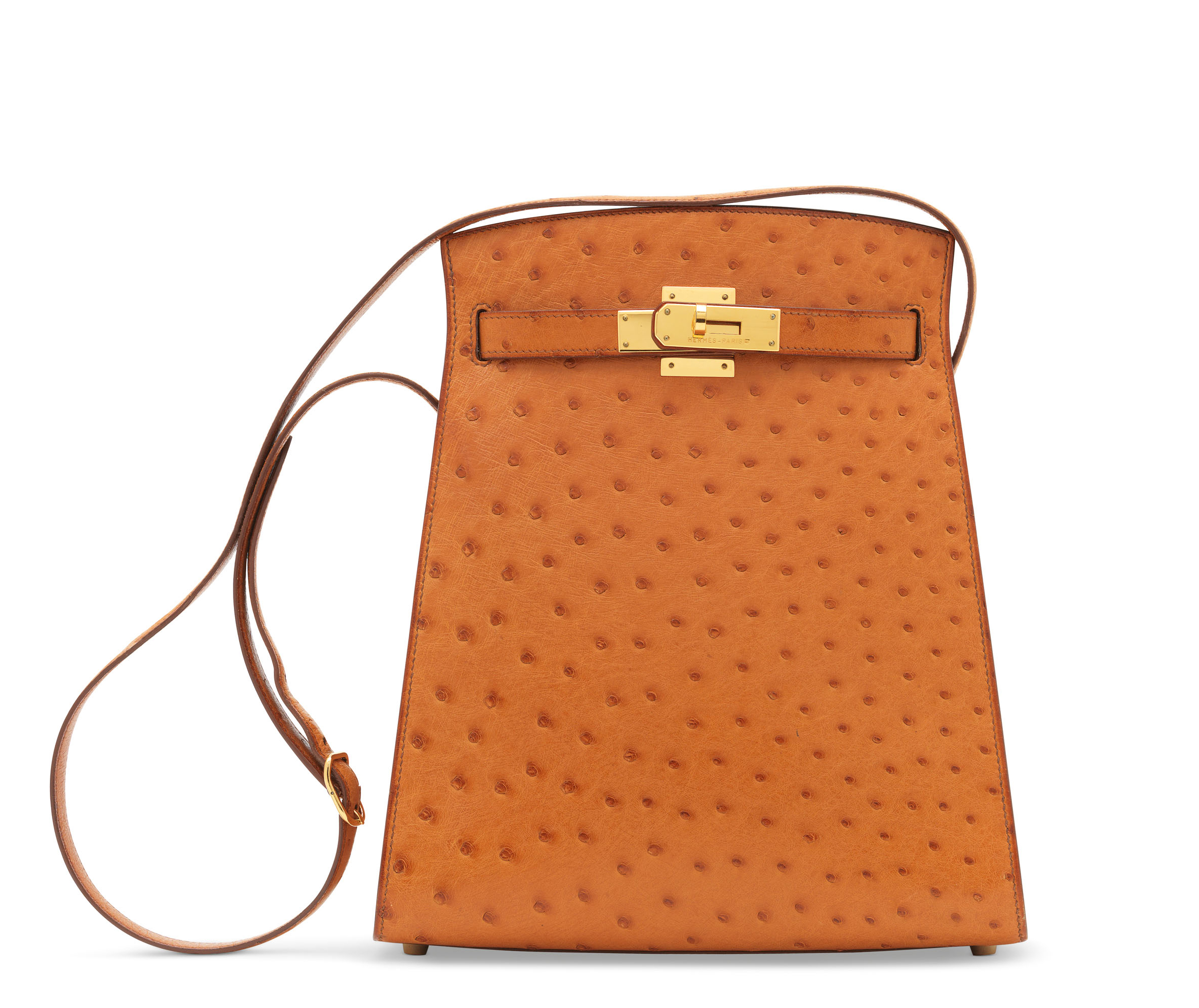 A COGNAC OSTRICH KELLY SPORT 24 BAG WITH GOLD HARDWARE HERMES 1994 Christie s