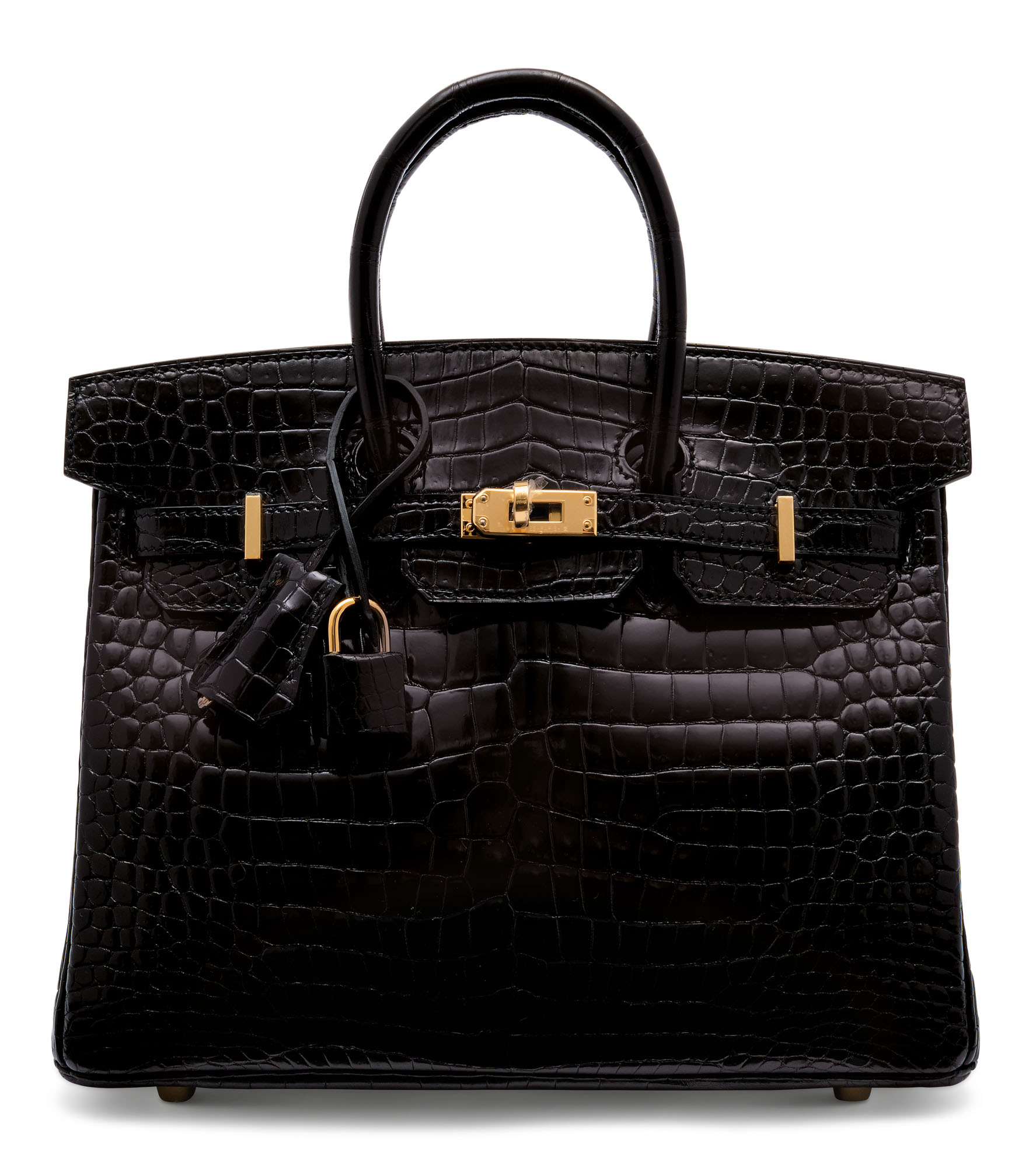 SHINY BLACK POROSUS CROCODILE BIRKIN 25 