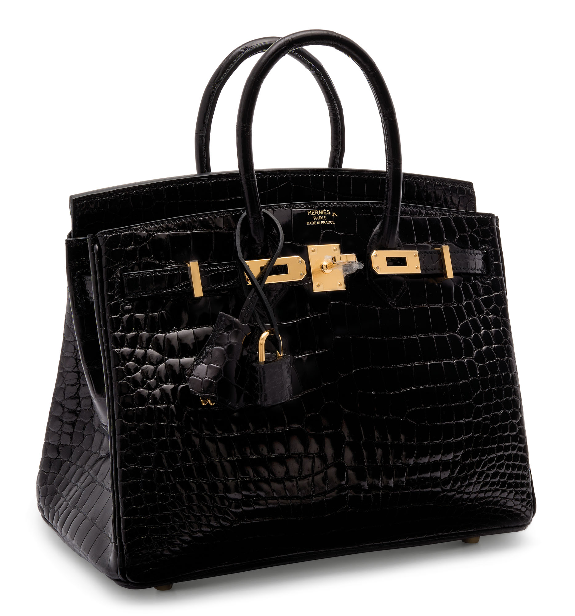 A SHINY BLACK POROSUS CROCODILE BIRKIN 25 WITH GOLD HARDWARE HERMES 2019 Christie s