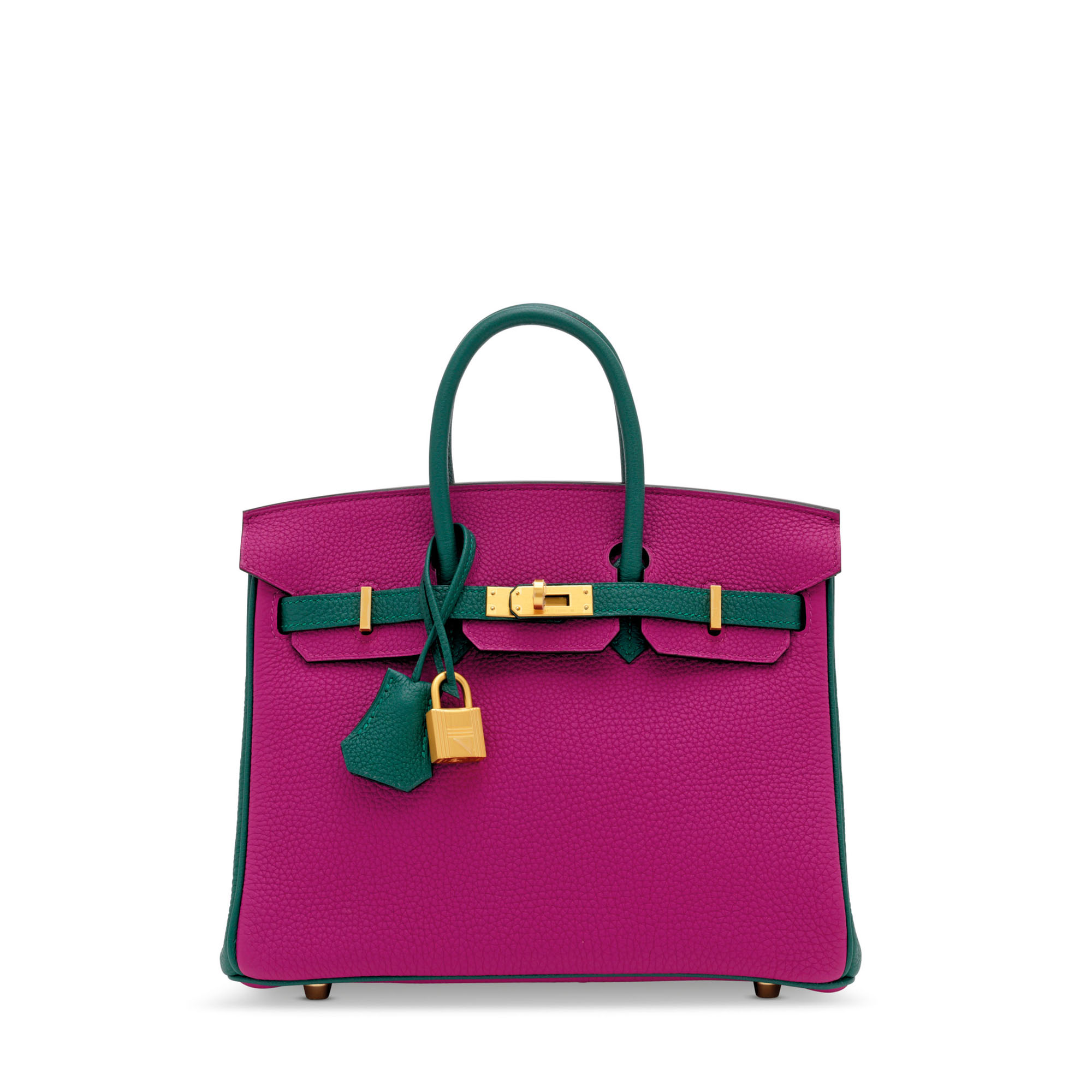A CUSTOM ROSE POURPRE MALACHITE TOGO LEATHER BIRKIN 25 WITH BRUSHED GOLD HARDWARE HERMES 2020 Christie s