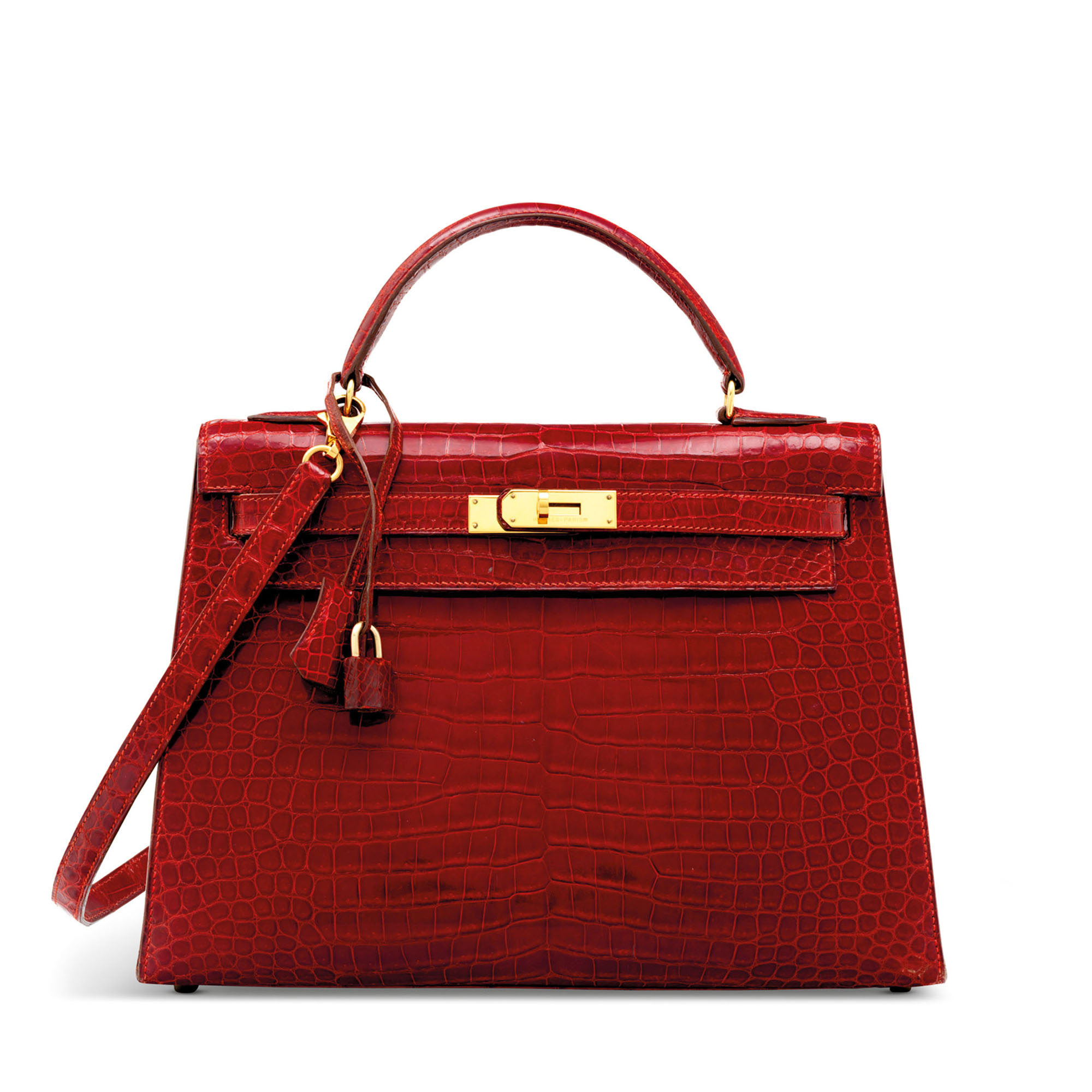 A ROUGE H TADELAKT LEATHER SELLIER KELLY 32 WITH GOLD HARDWARE HERMES 2001 Christie s
