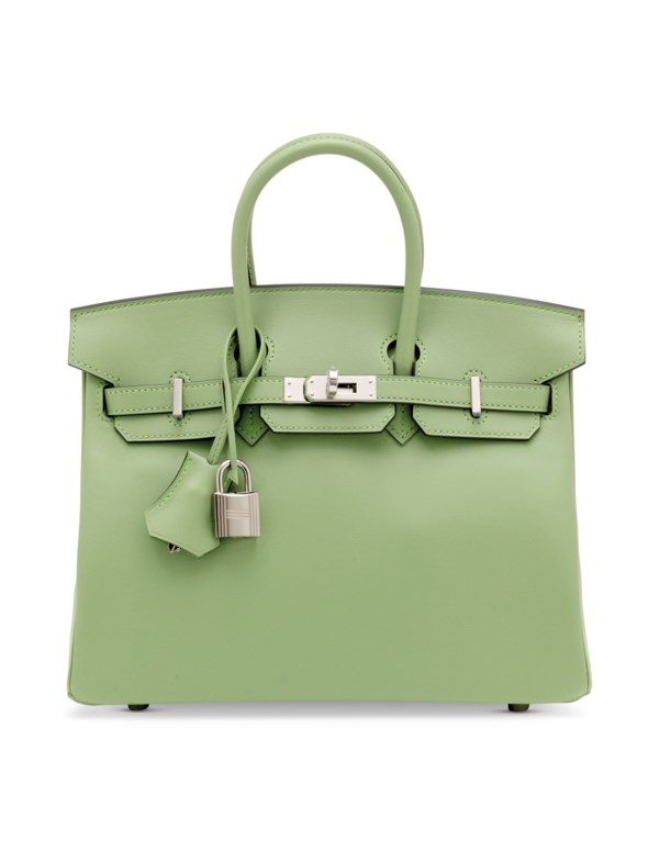 Hermes Birkin 25CM Togo Leather 3i Vert Criquet Silver Hardware HandMade -  lushenticbags