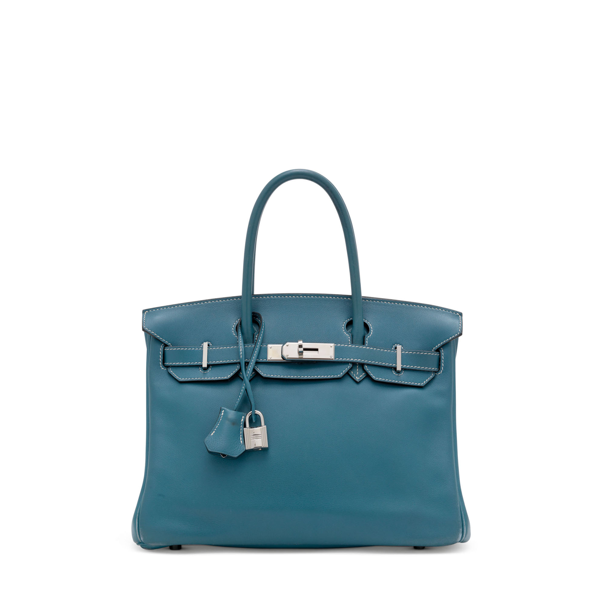 A BLEU JEAN GULLIVER LEATHER BIRKIN 30 WITH PALLADIUM HARDWARE