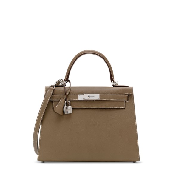 Hermes Kelly 25 Epsom Etoupe Palladium Hardware