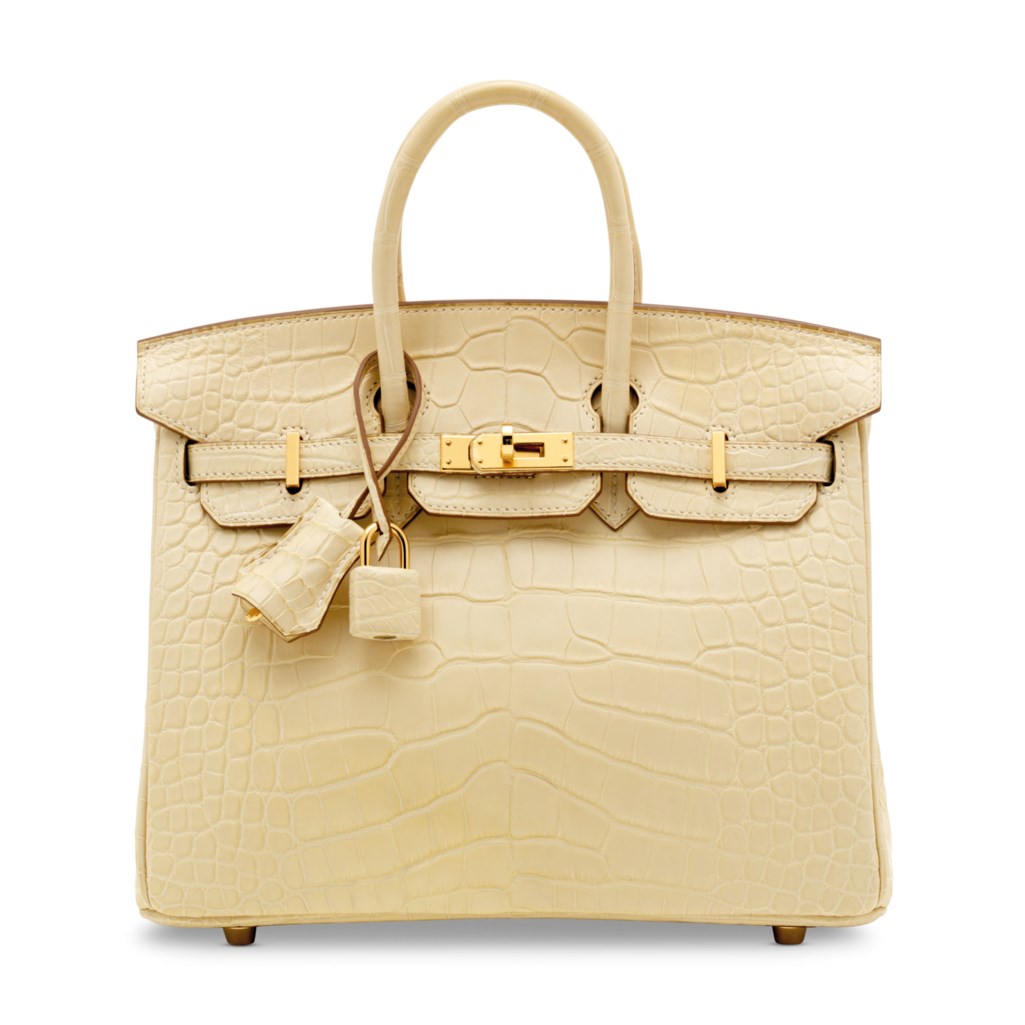 A MATTE VANILLE ALLIGATOR BIRKIN 25 WITH GOLD HARDWARE, HERMÈS, 2020