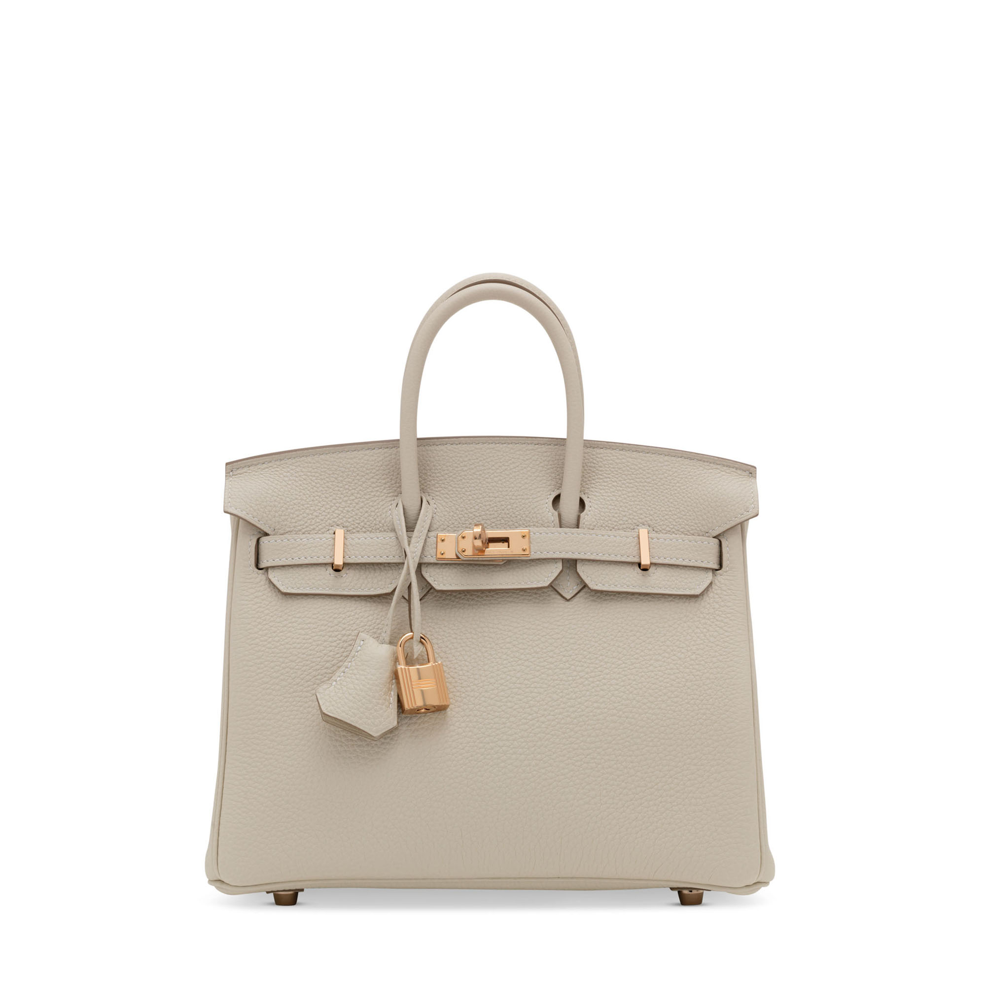 A CRAIE TOGO LEATHER BIRKIN 25 WITH ROSE GOLD HARDWARE, HERMÈS, 2021