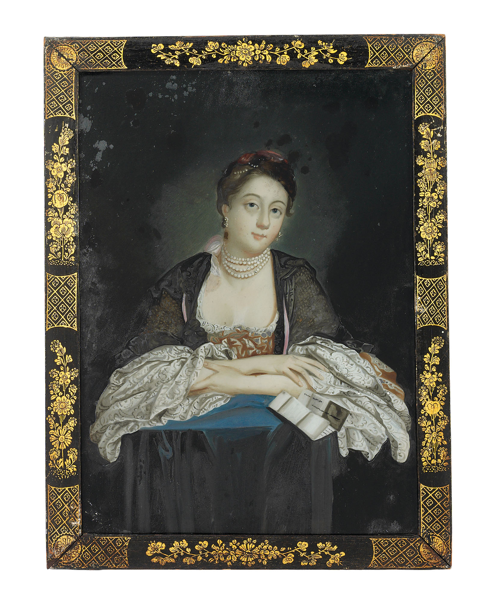 A PAIR OF CHINESE EXPORT REVERSE-GLASS PAINTINGS OF EUROPEAN